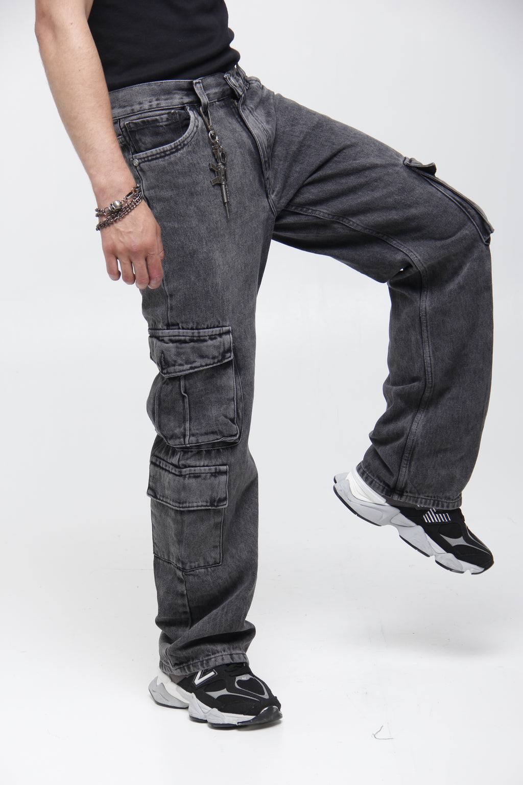 Jean Cargo Loose Fit para Hombre - Estilo Utilitario Vintage