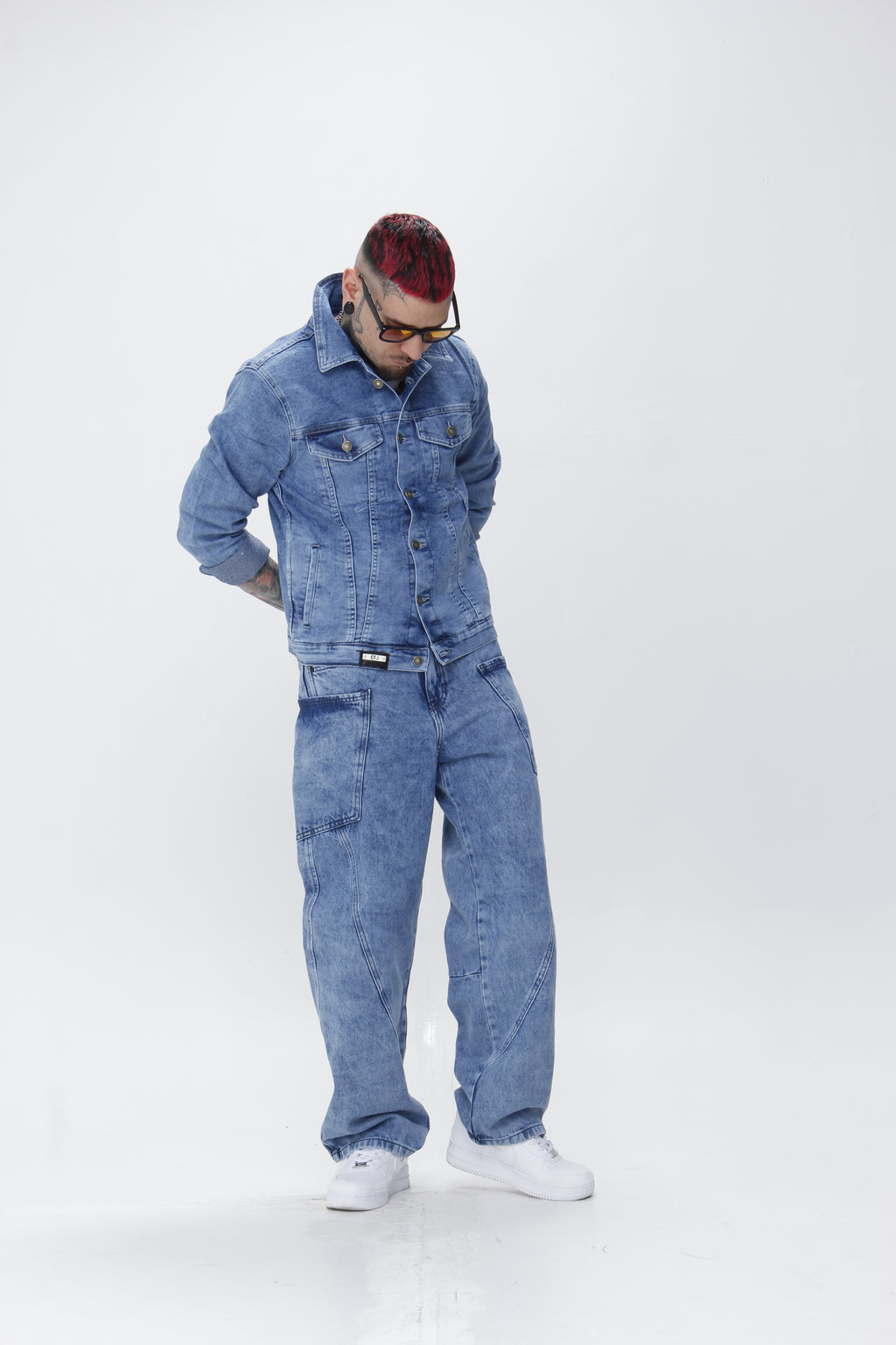 Chaqueta Denim Azul stone Clásica licrada - Corte Regular