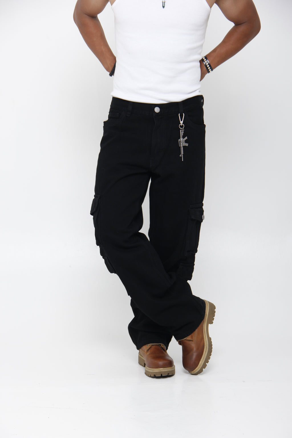 Jean Cargo Loose Fit para Hombre - Estilo Utilitario Vintage