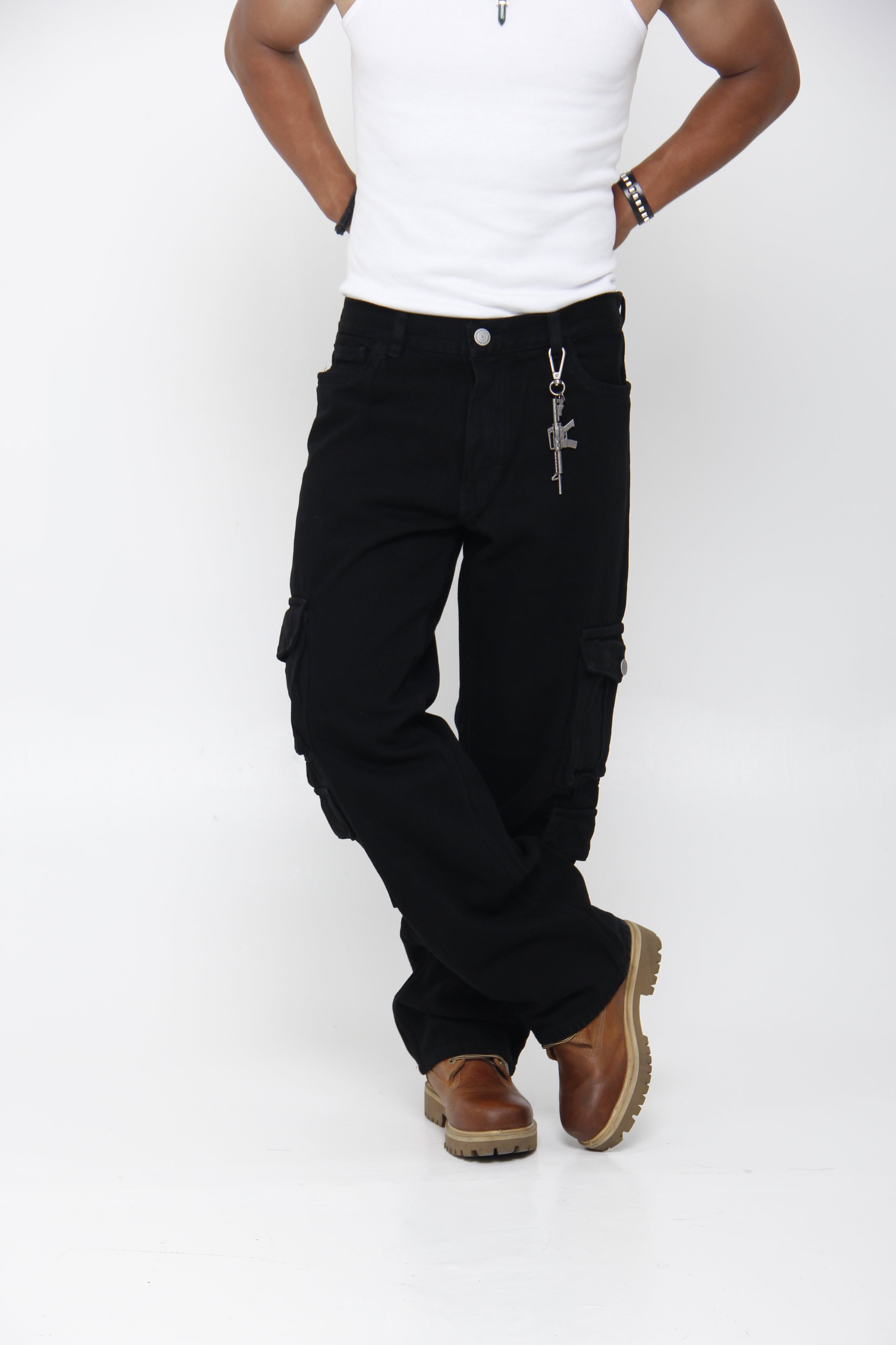 Jean Cargo Loose Fit para Hombre - Estilo Utilitario Vintage