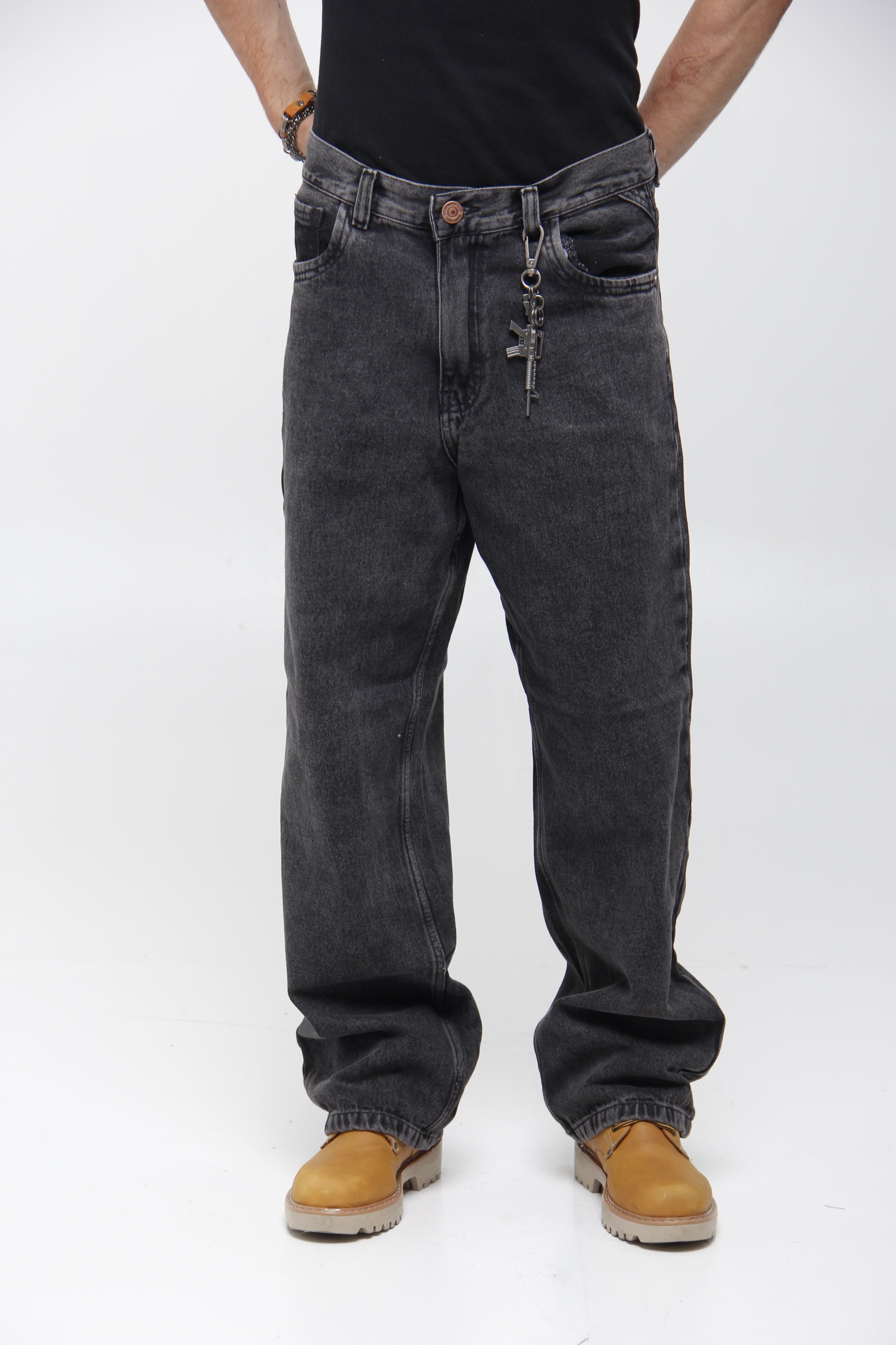 Jean Super Baggy Negro para Hombre - Corte Ultra Ancho Urbano
