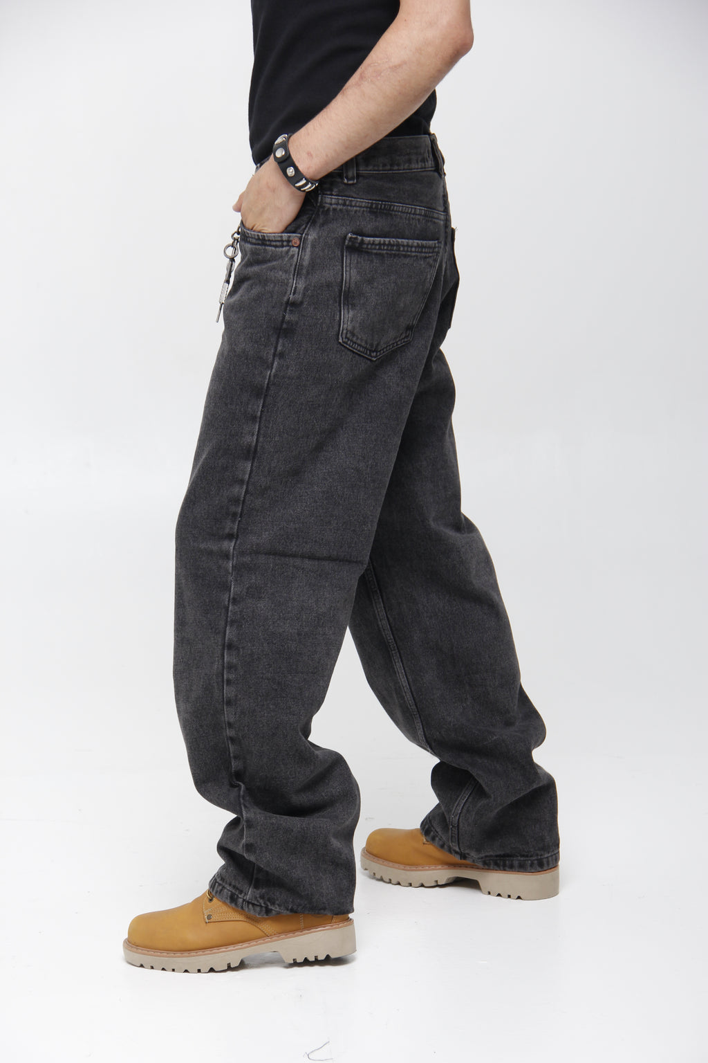 Jean Super Baggy Negro para Hombre - Corte Ultra Ancho Urbano