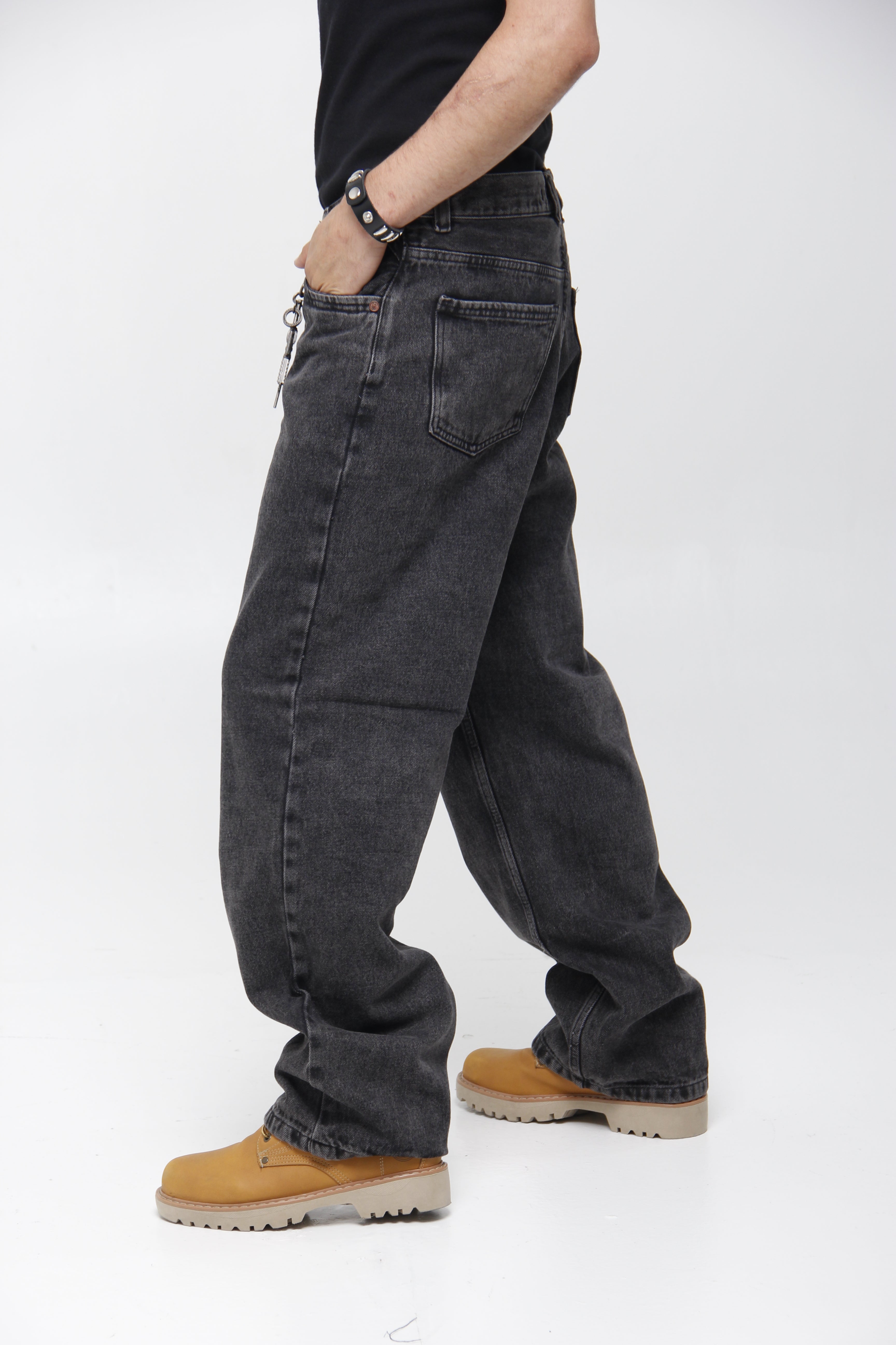 Jean Super Baggy Negro para Hombre - Corte Ultra Ancho Urbano