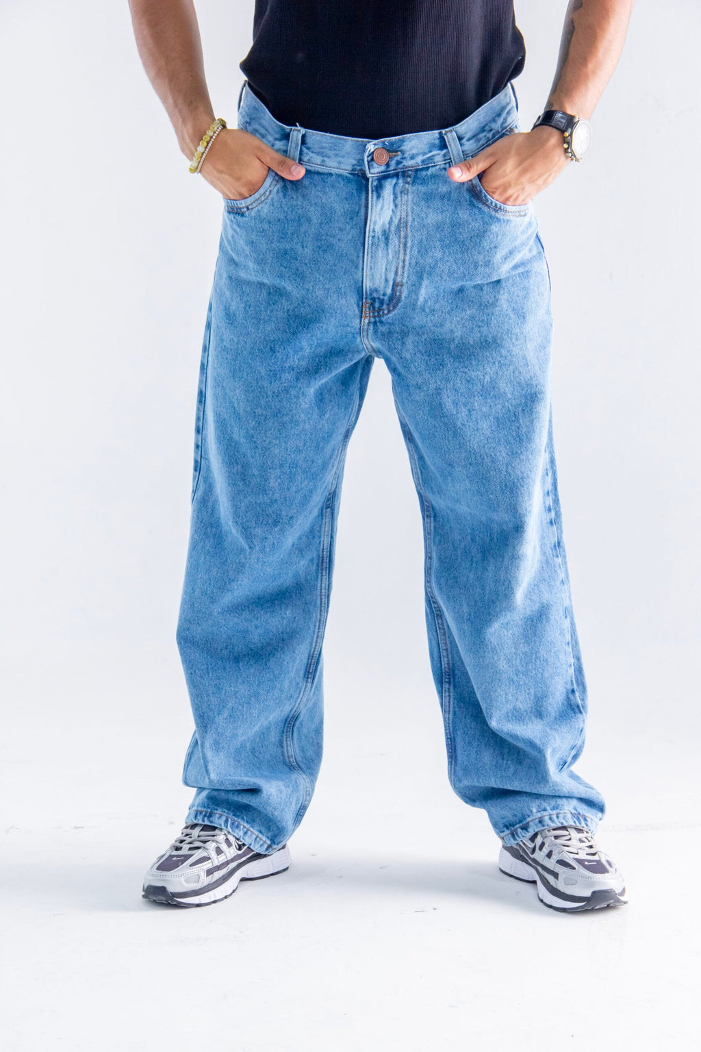 Jean Baggy Azul Claro - Ancho Estilo Urbano