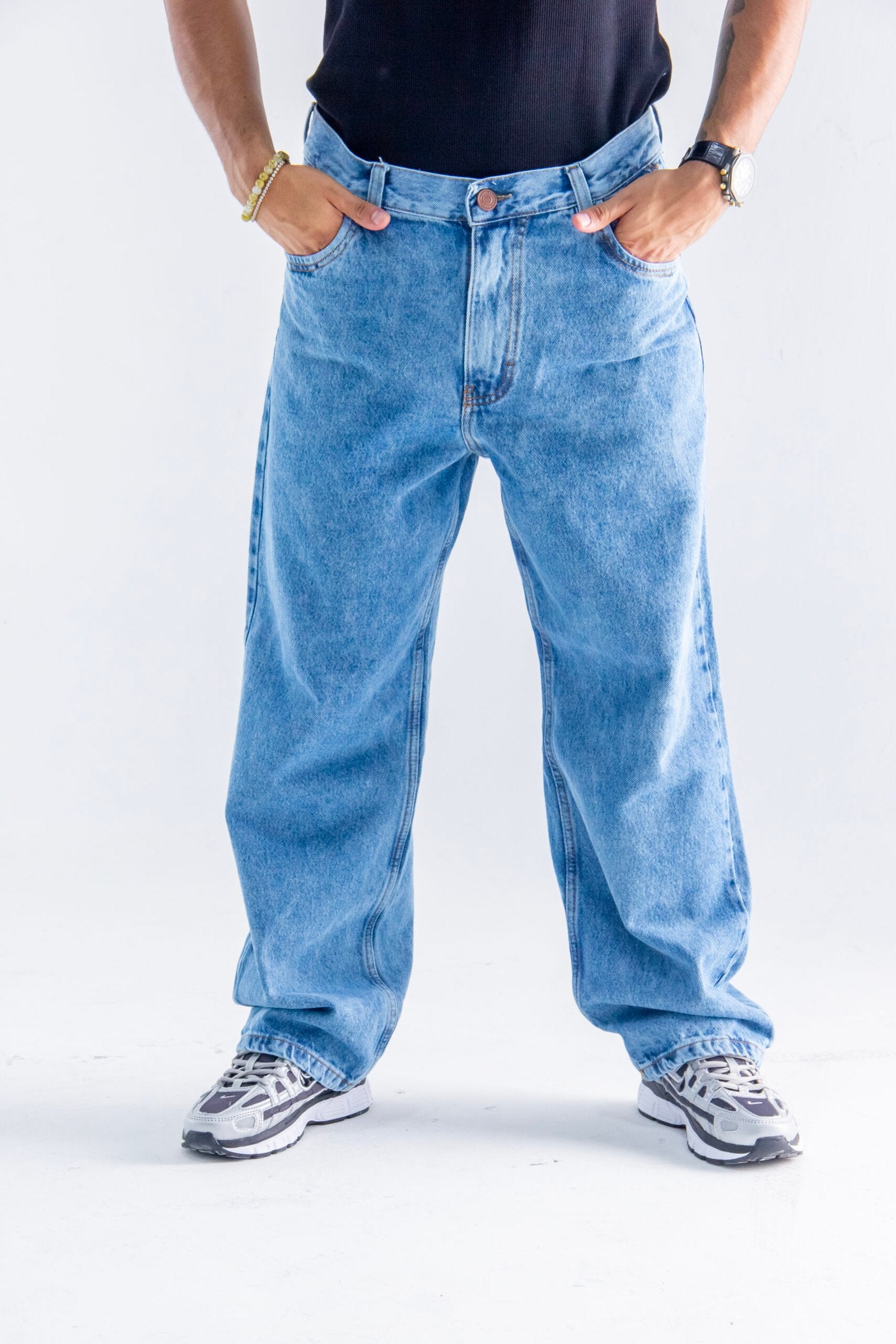 Jean Baggy Azul Claro - Ancho Estilo Urbano