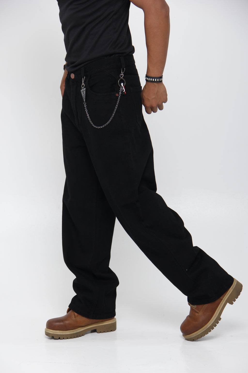 Jean Super Baggy Negro para Hombre - Corte Ultra Ancho Urbano