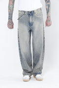 Jeans Super Baggy Beige frost y Verde Matizado - Denim Hombre