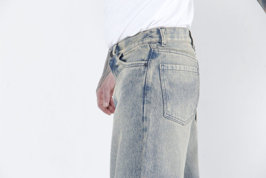 Jeans Super Baggy Beige frost y Verde Matizado - Denim Hombre