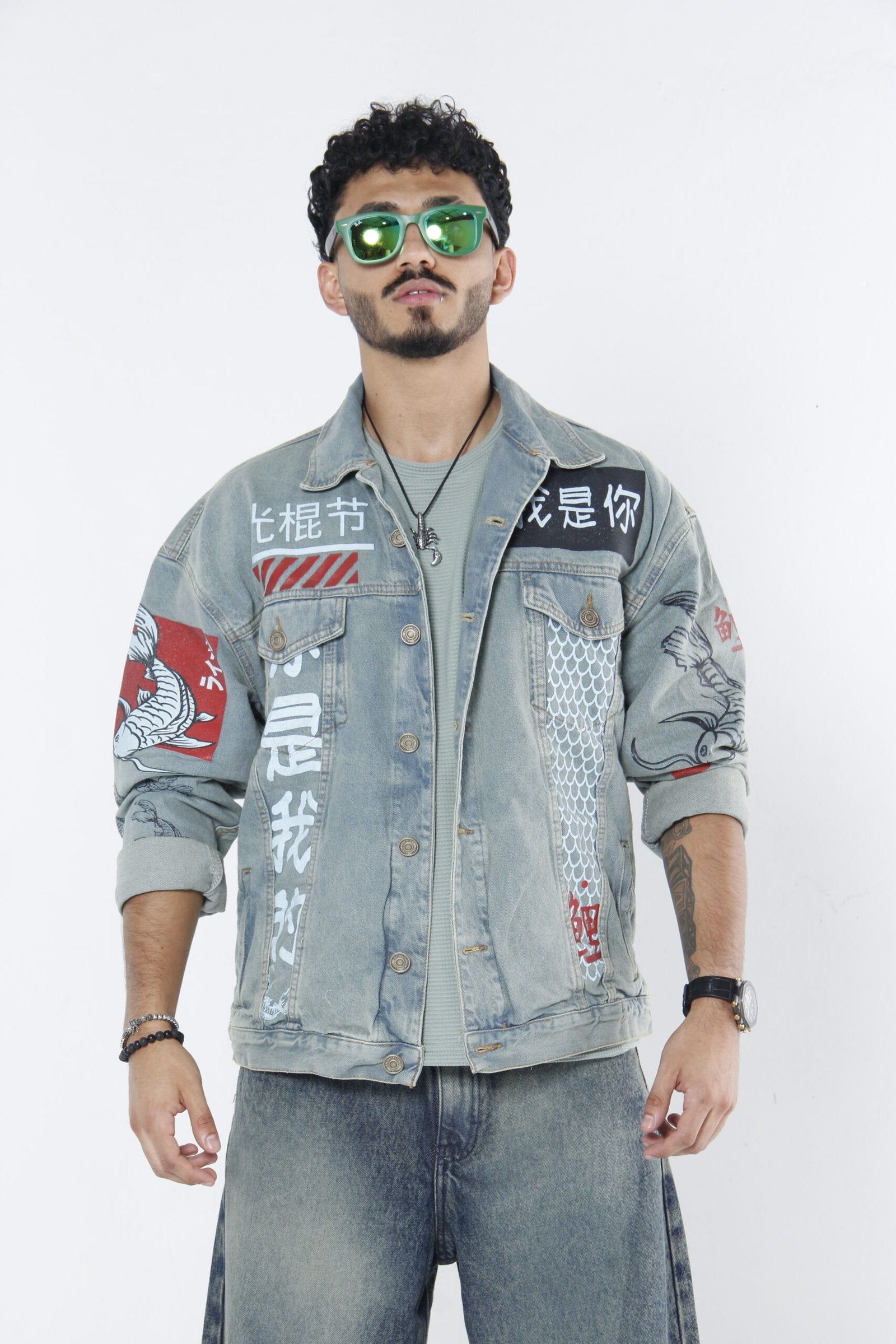 Chaqueta Kimono "Koi Fishes"  - Cardigan Estilo Japonés Oversized