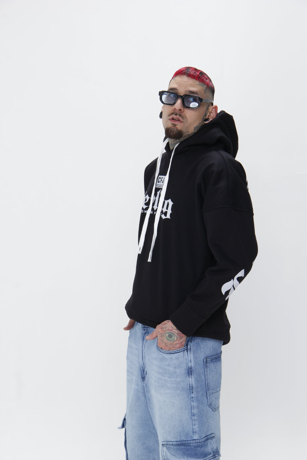 Buzo Hoodie gris claro con Capucha y Estampado "Colombian Feeling"