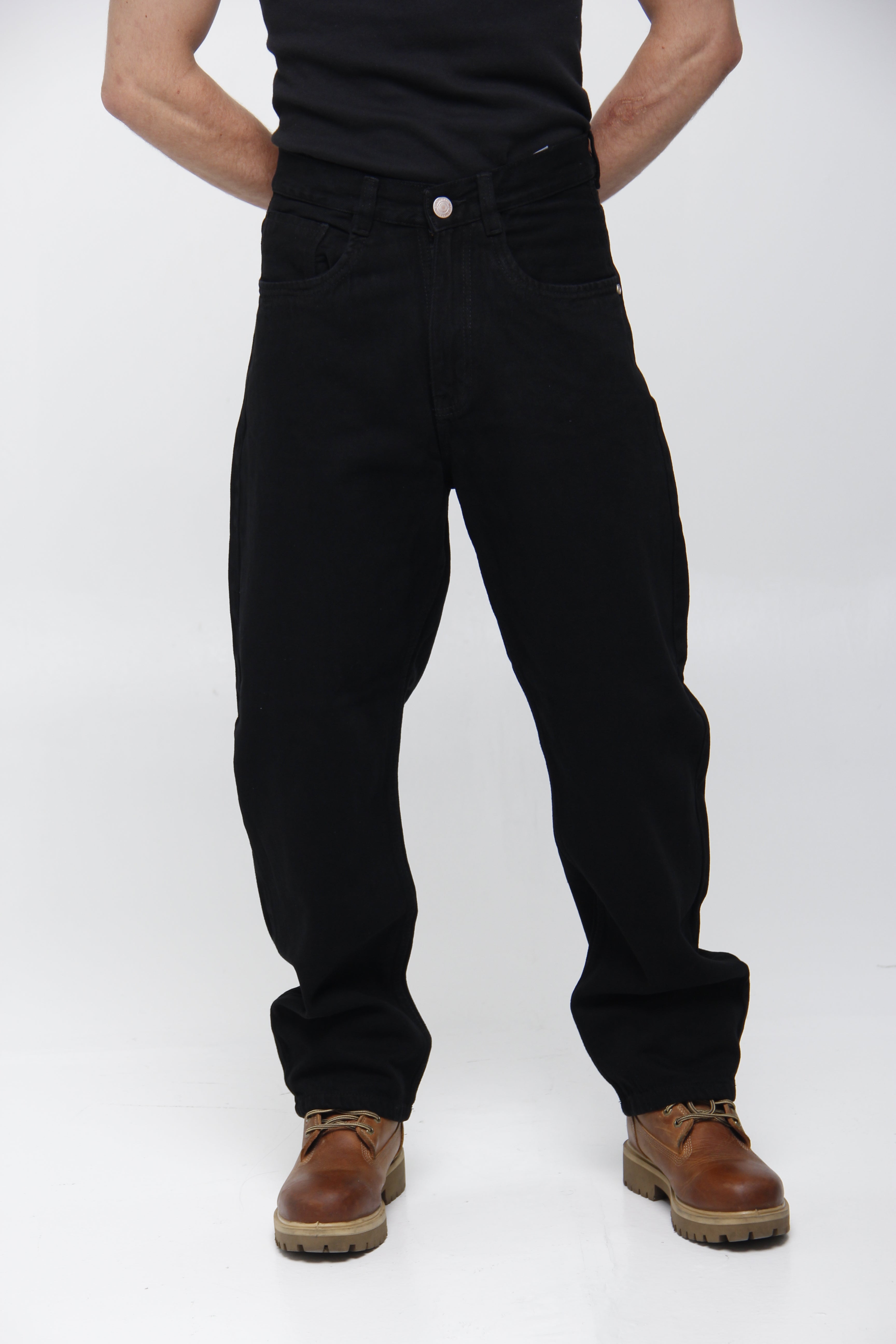 Jean Baggy Gris Acid Wash para Hombre - Corte Relaxed Fit Recto