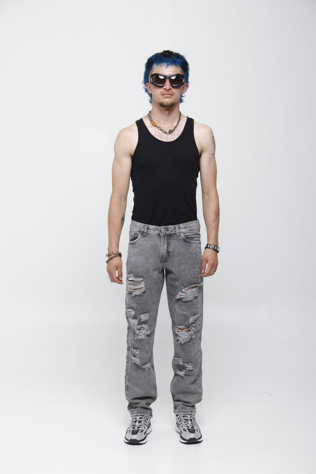 Jean Relaxed Fit con Rotos para Hombre - Estilo Urbano Grunge