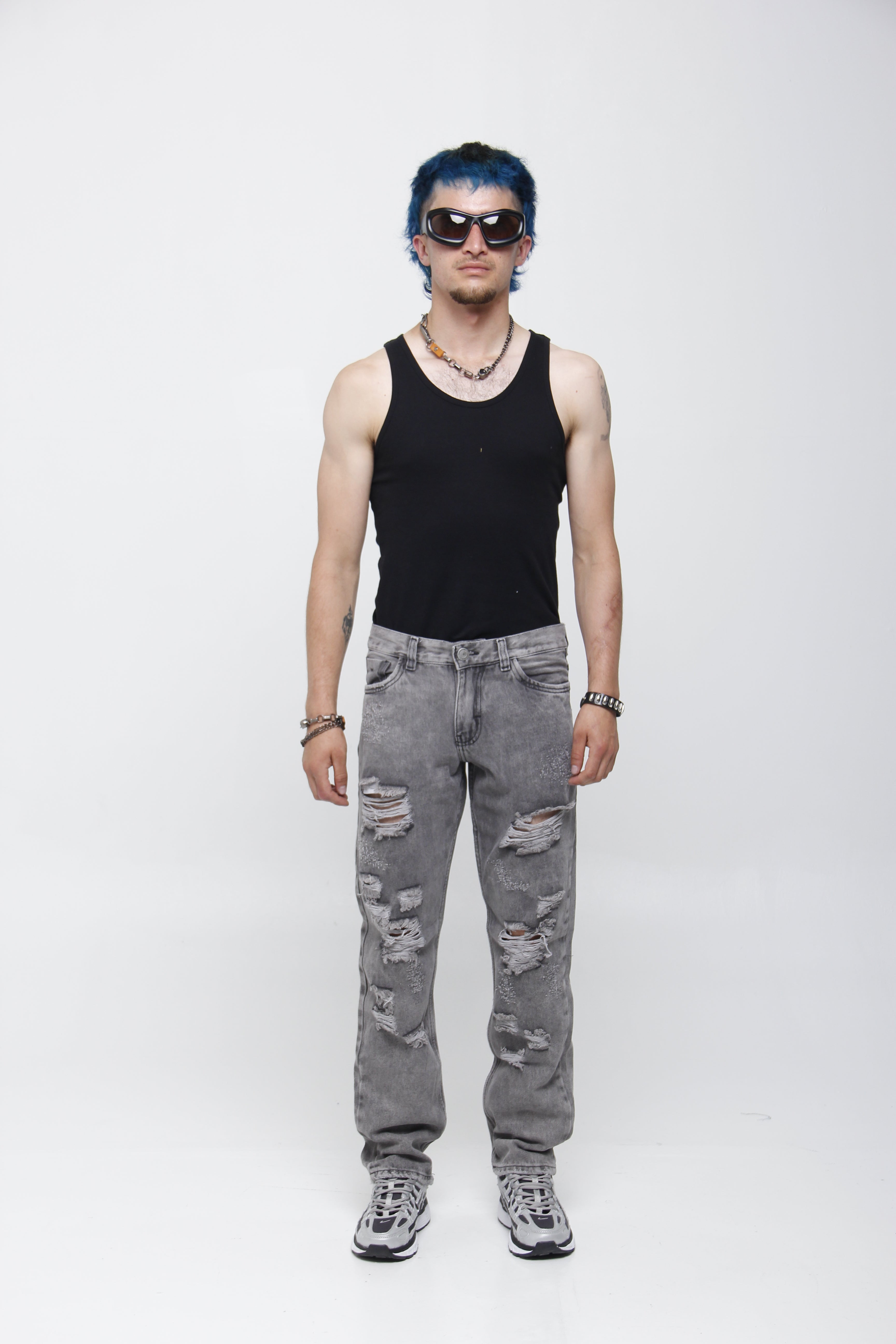 Jean Relaxed Fit con Rotos para Hombre - Estilo Urbano Grunge