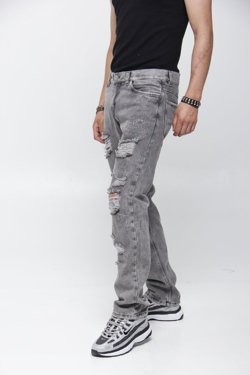 Jean Relaxed Fit con Rotos para Hombre - Estilo Urbano Grunge