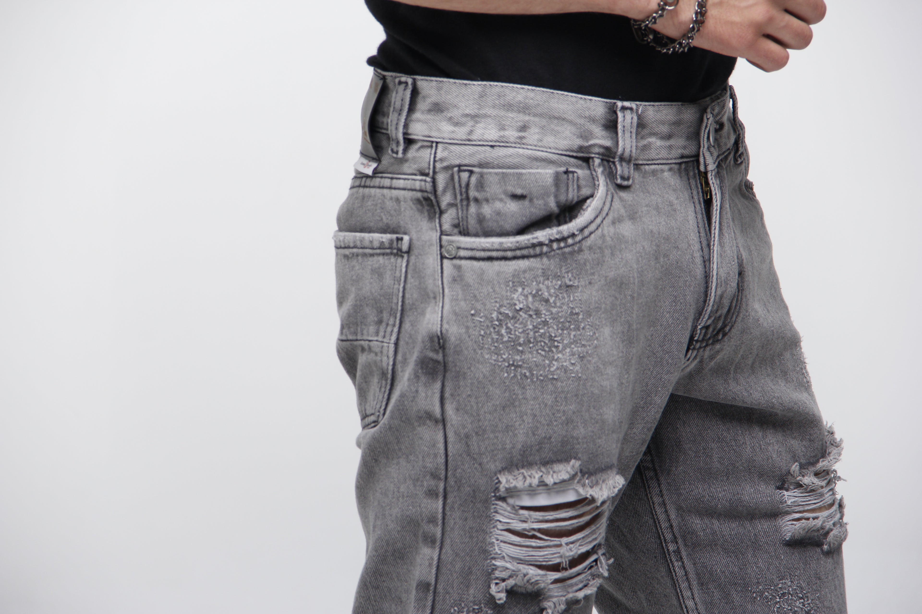 Jean Relaxed Fit con Rotos para Hombre - Estilo Urbano Grunge