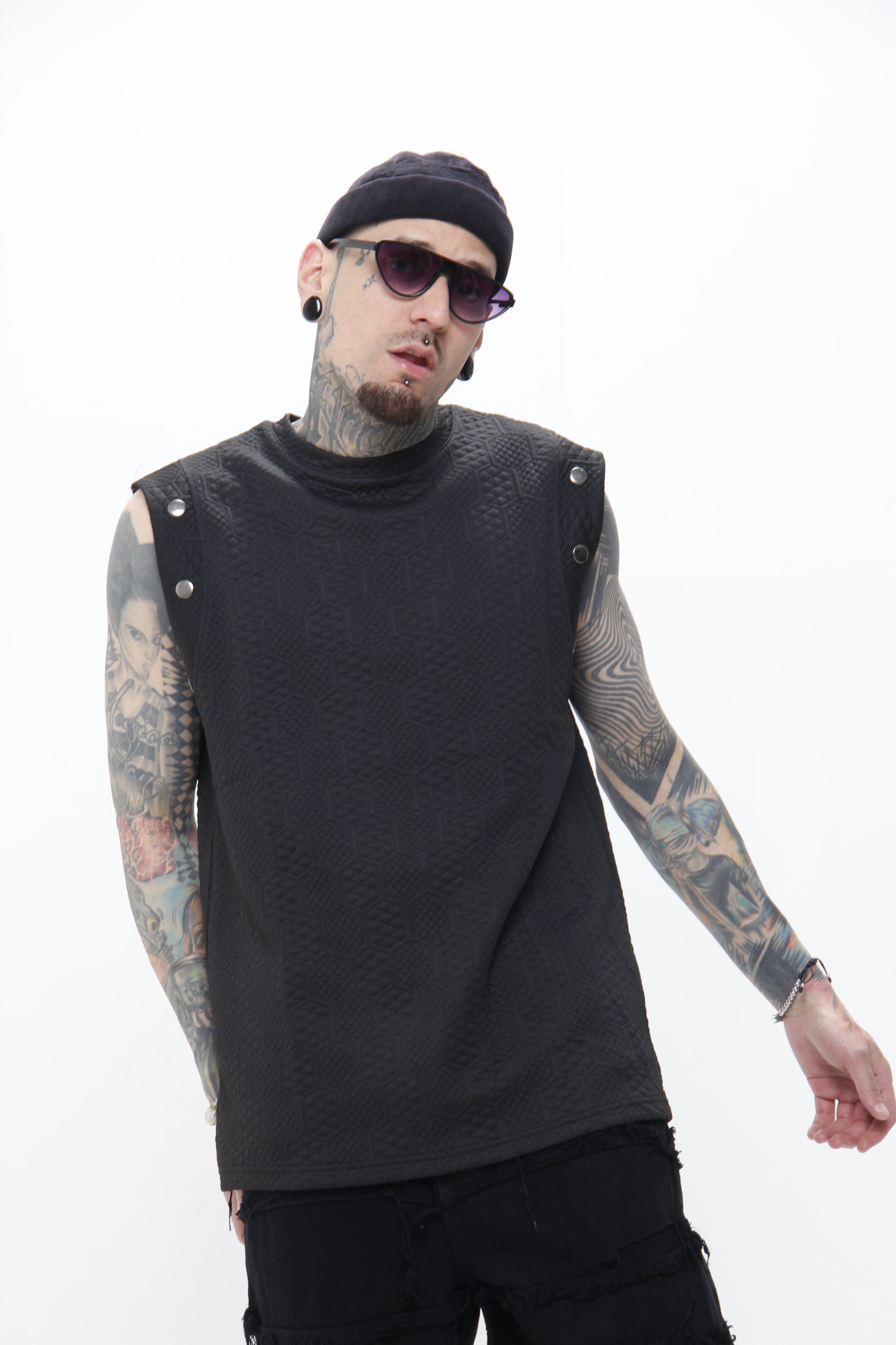 Camiseta Esqueleto Negra Texturizada