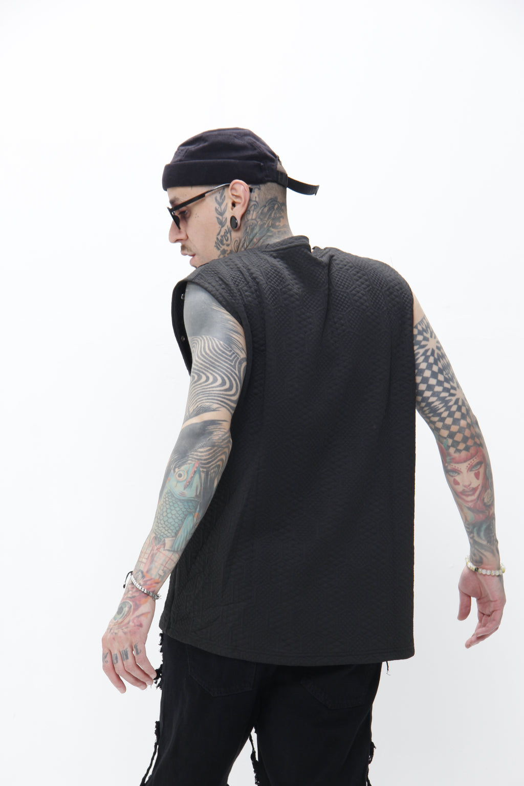 Camiseta Esqueleto Negra Texturizada