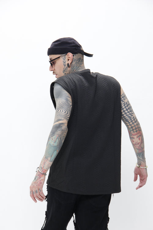 Camiseta Esqueleto Negra Texturizada