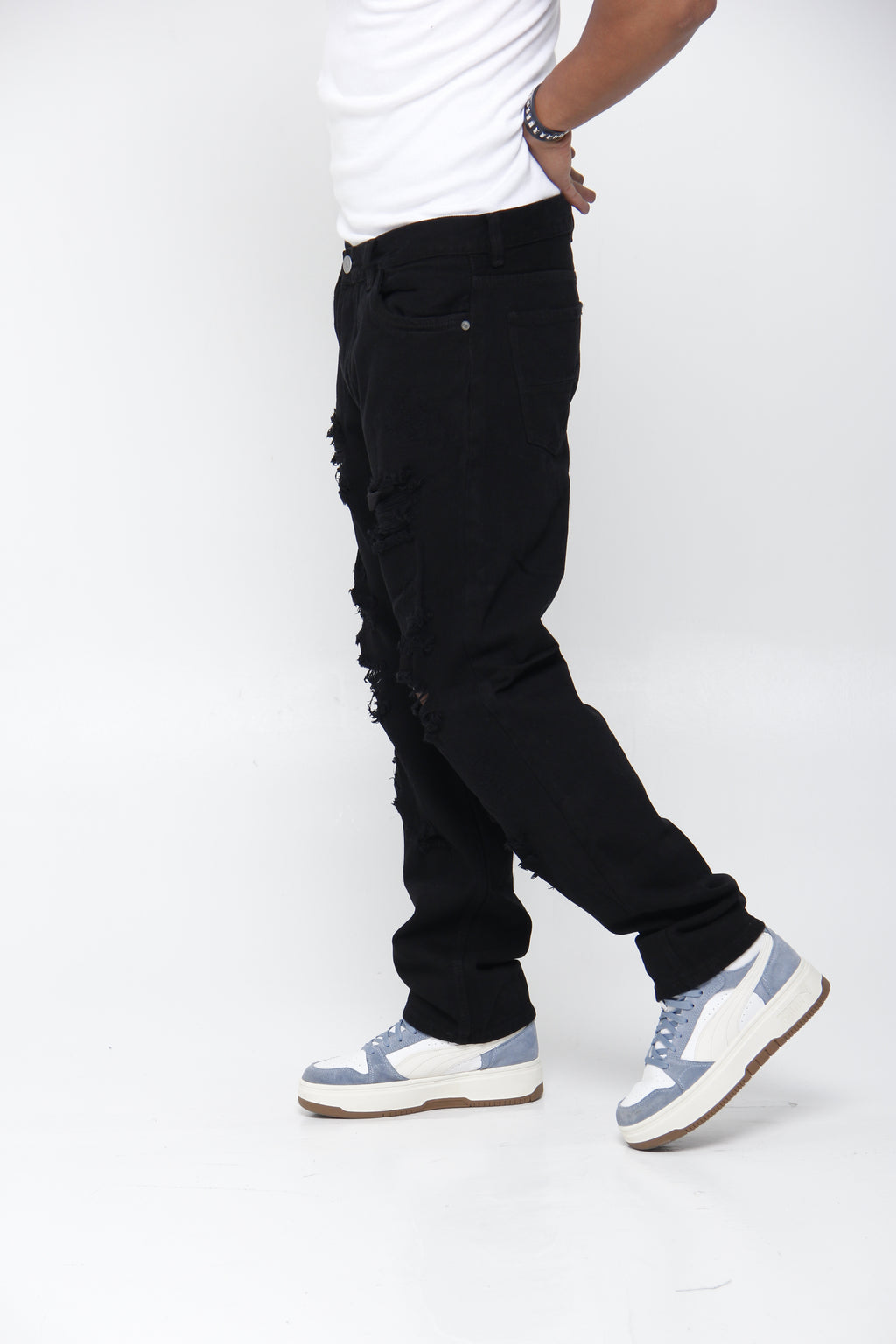 Jean Relaxed Fit con Rotos para Hombre - Estilo Urbano Grunge