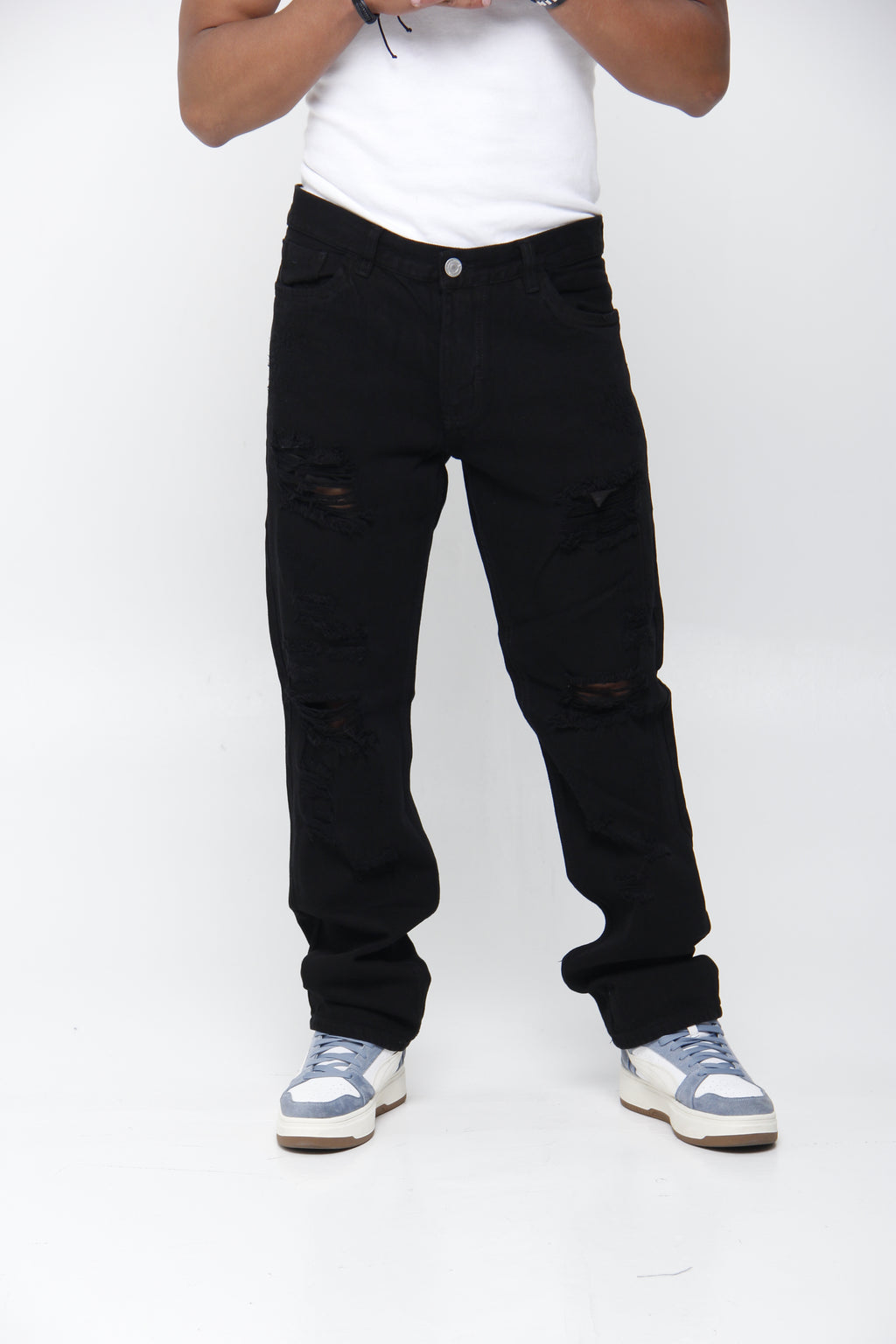 Jean Relaxed Fit con Rotos para Hombre - Estilo Urbano Grunge