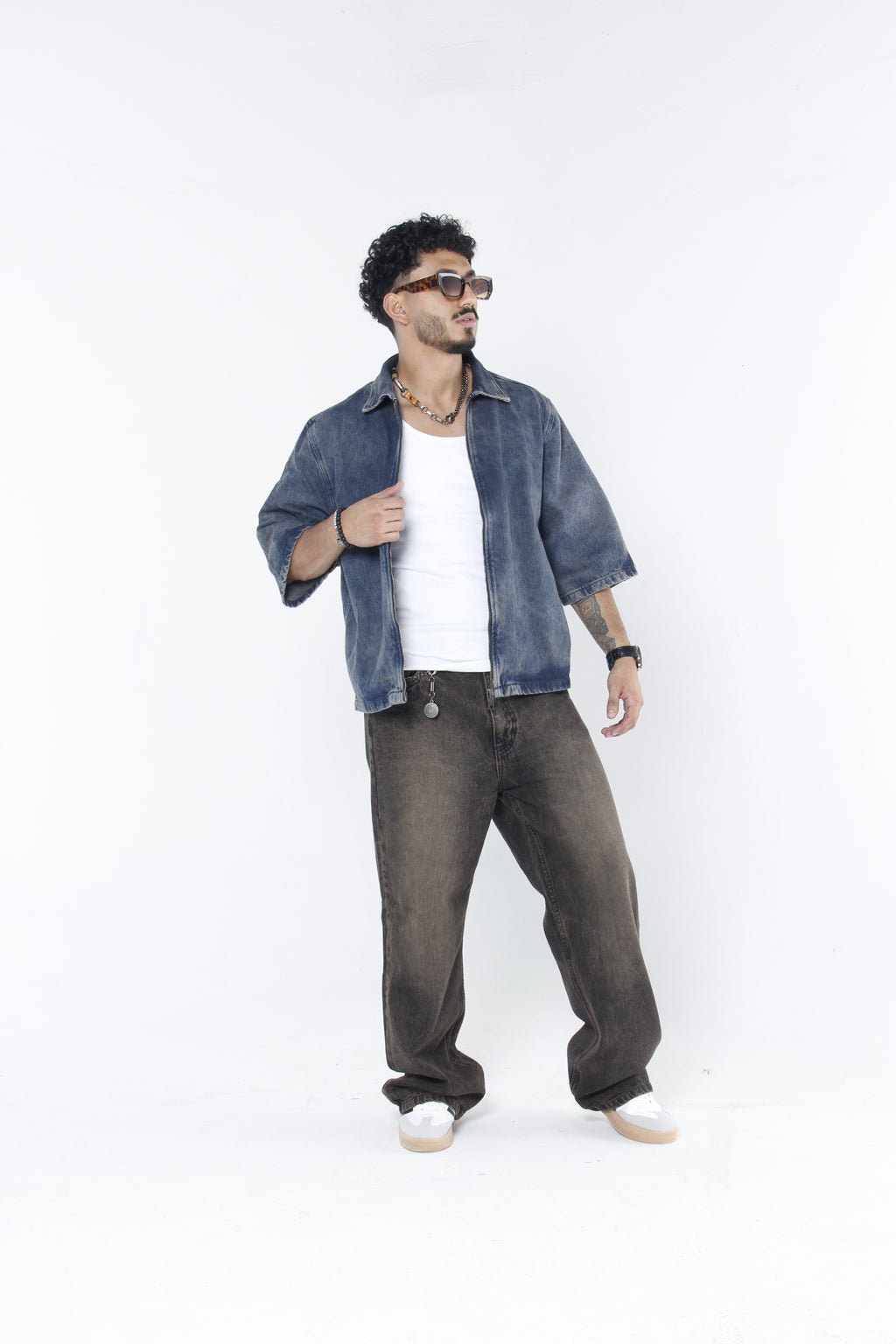 Jeans Hombre Trendy Fit - Gris claro - Café oxidado