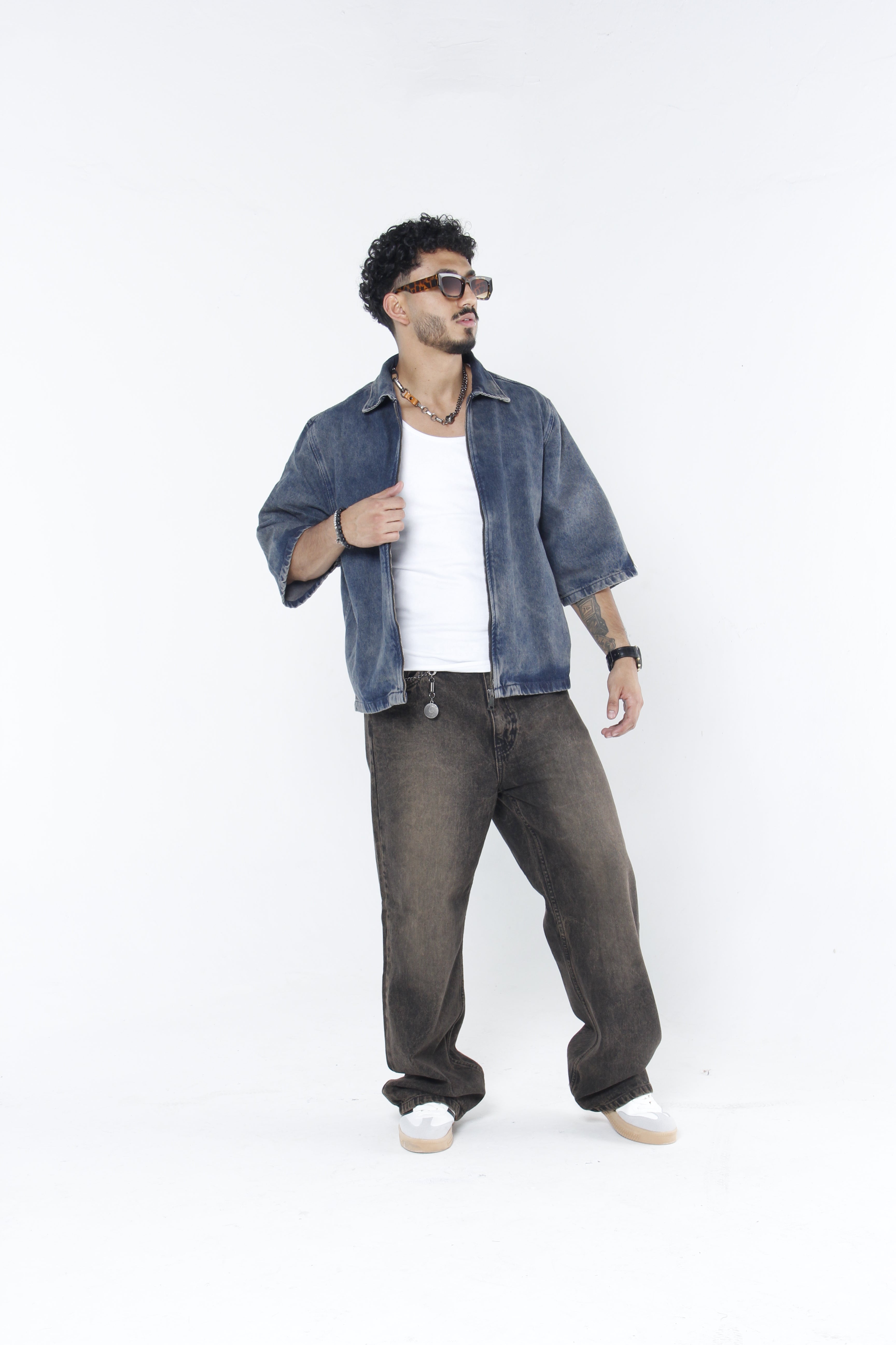 Jeans Hombre Trendy Fit - Gris claro - Café oxidado