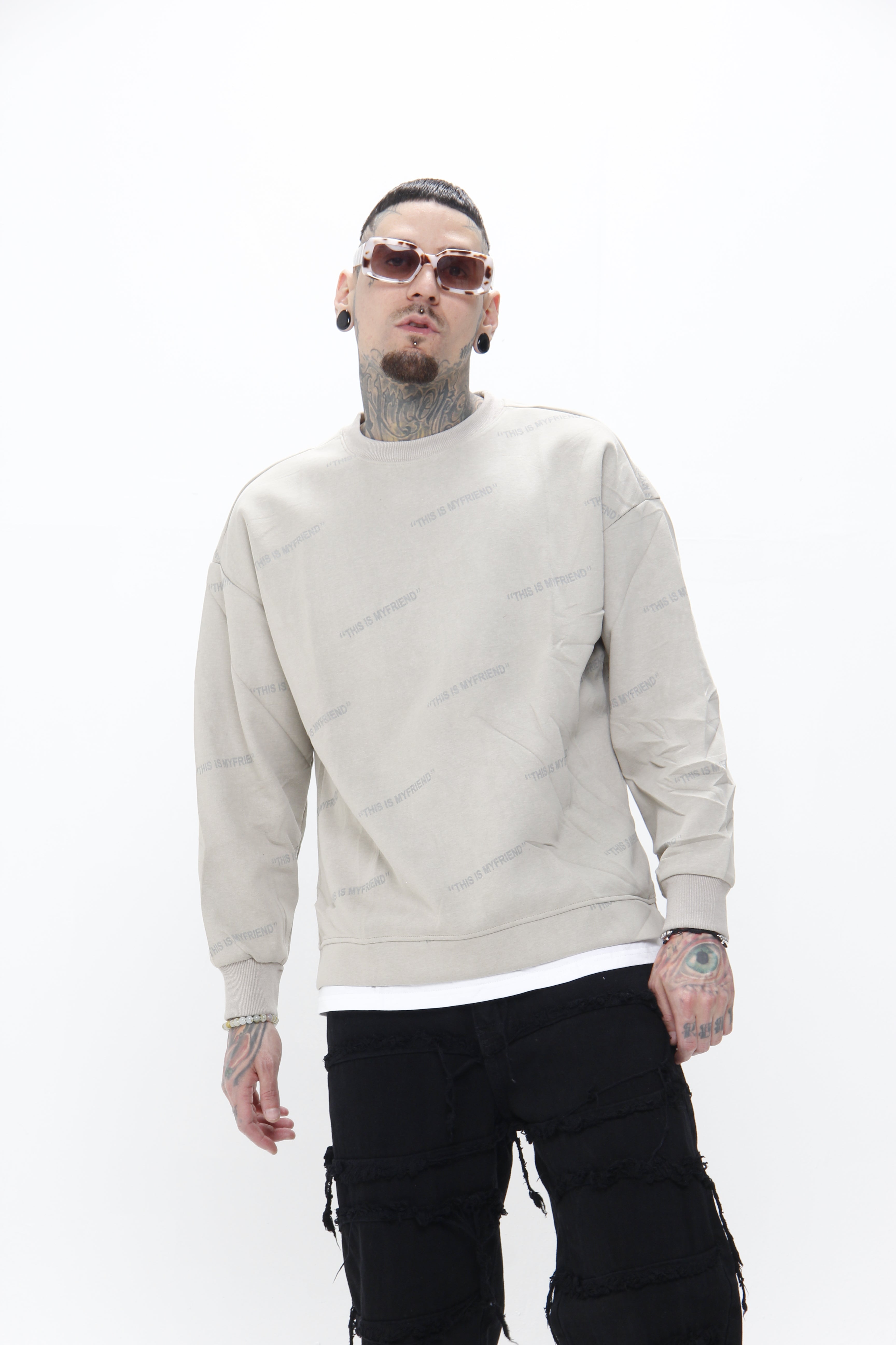 Buzo Oversize Beige – Sudadera de Algodón Pesado Estilo Urbano
