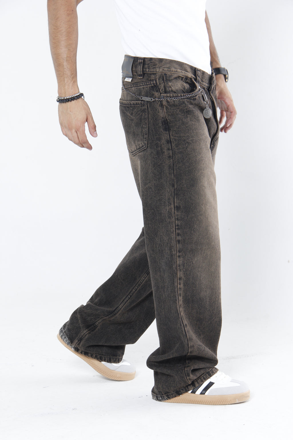 Jeans Hombre Trendy Fit - Gris claro - Café oxidado