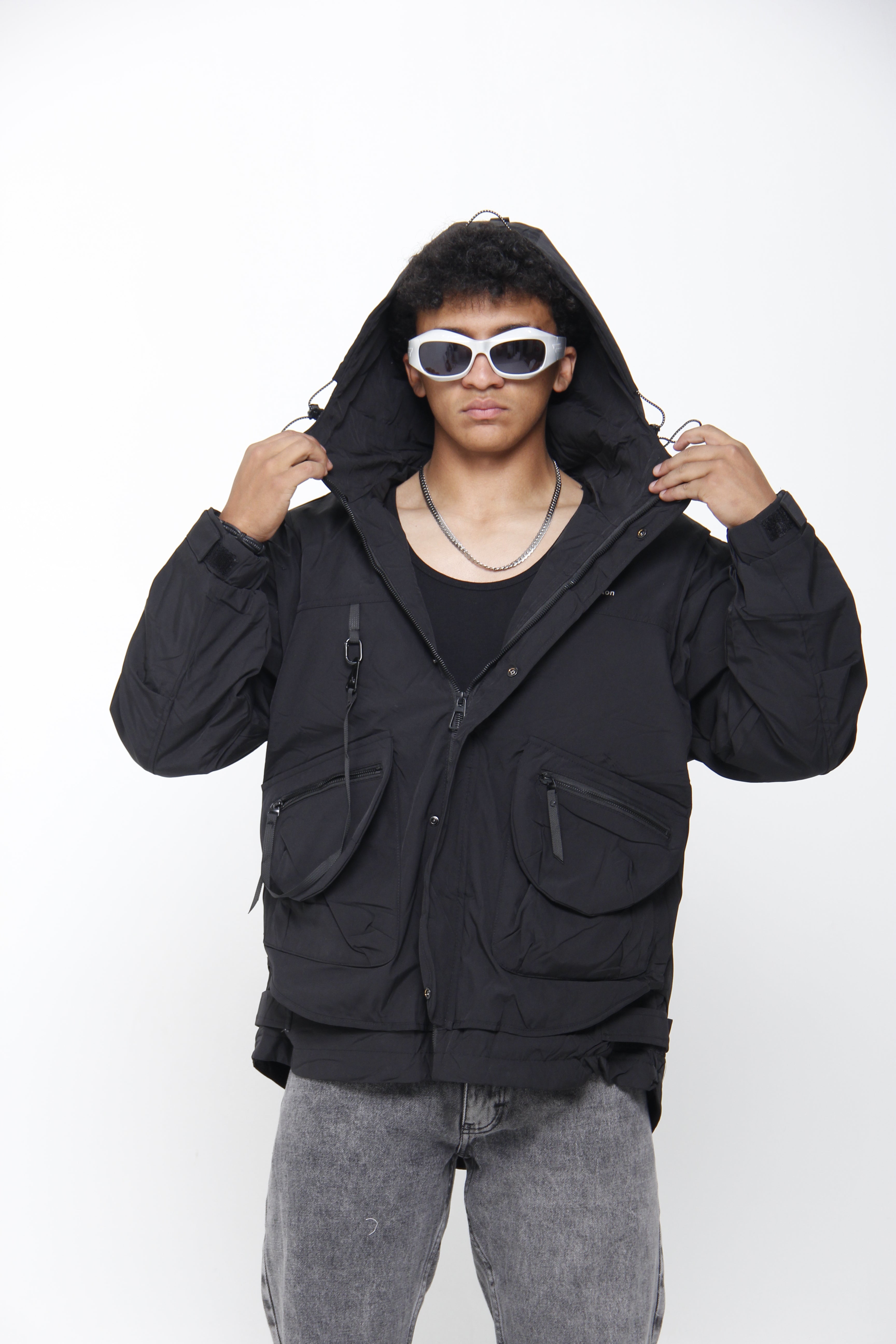 Chaqueta Cortavientos Táctica para Hombre - Estilo Techwear Urbano