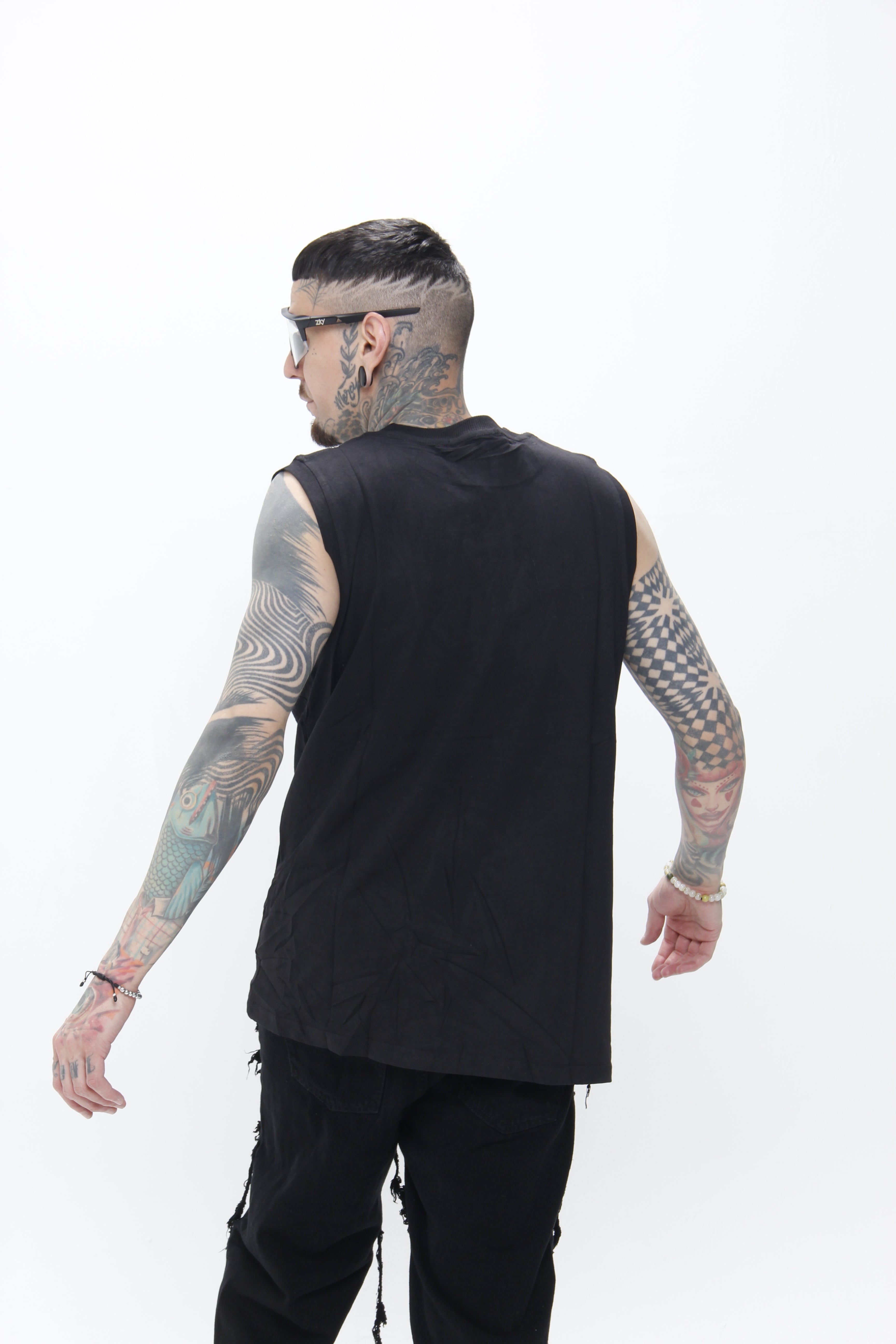 Esqueleto Blanco  – Camiseta sin Mangas Estilo Streetwear