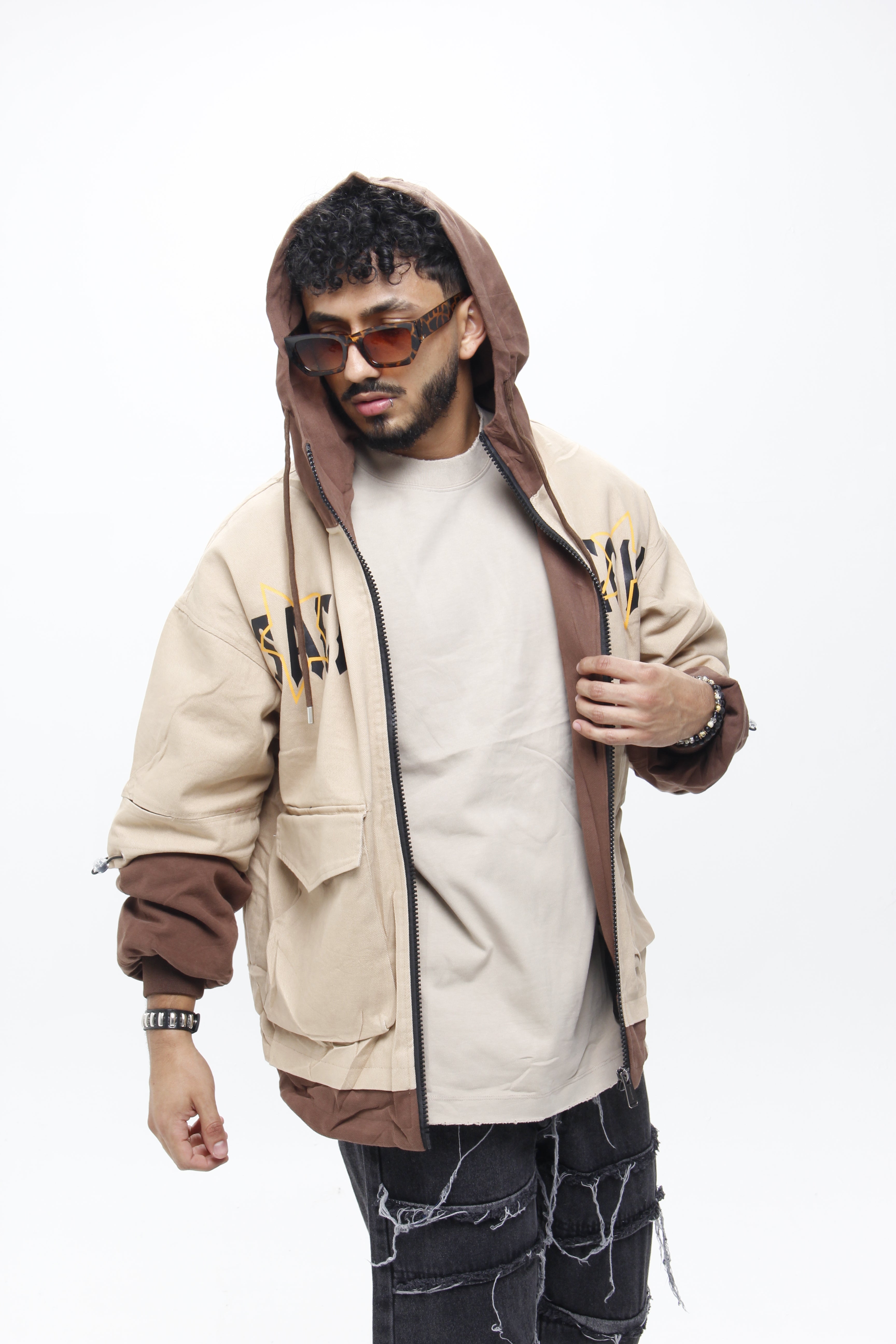 Chaqueta Streetwear "Saercow" Two-Tone – Chaqueta con Capota