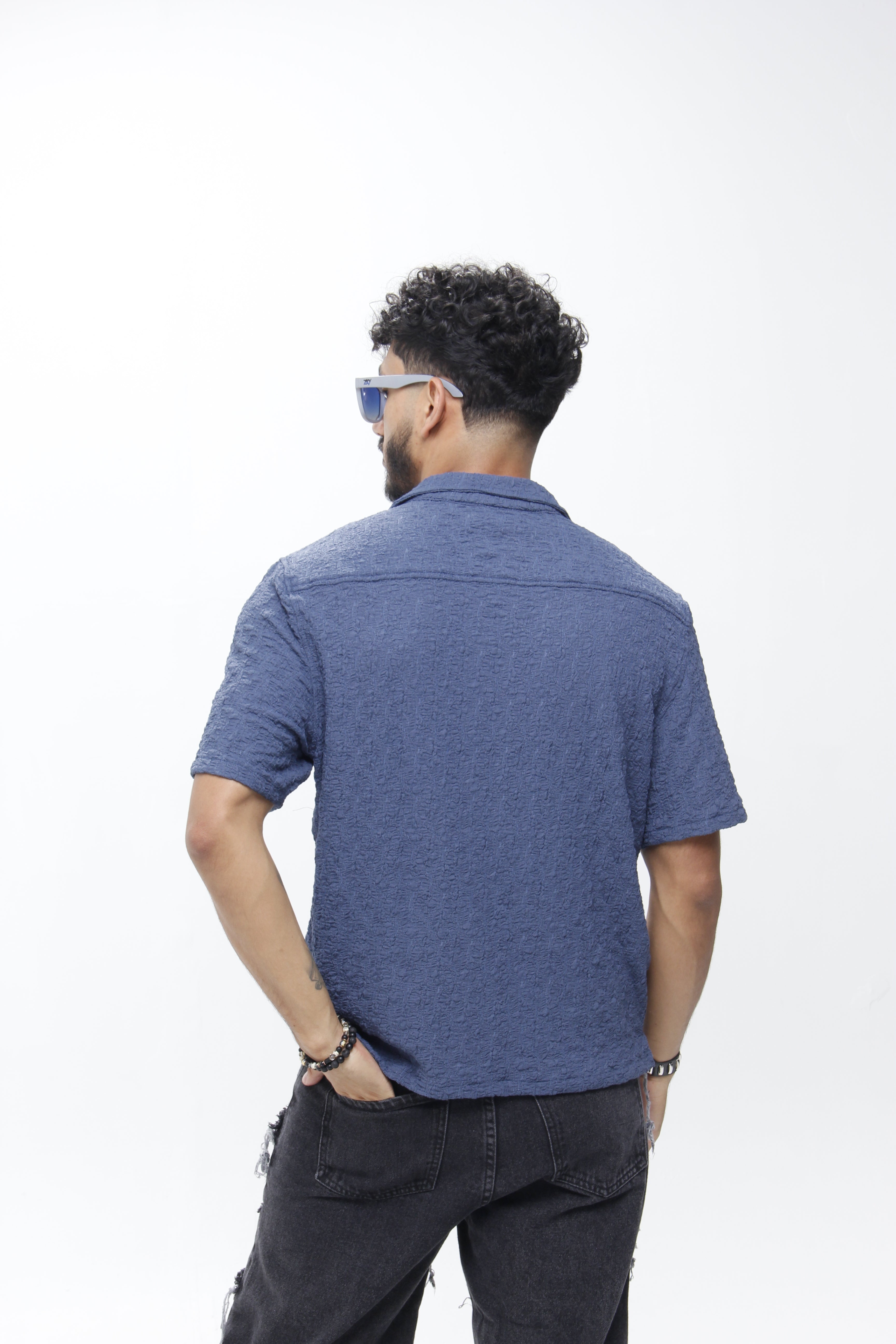 Camisa Resort Beige "Sand Texture" – Estilo playero boxy fit