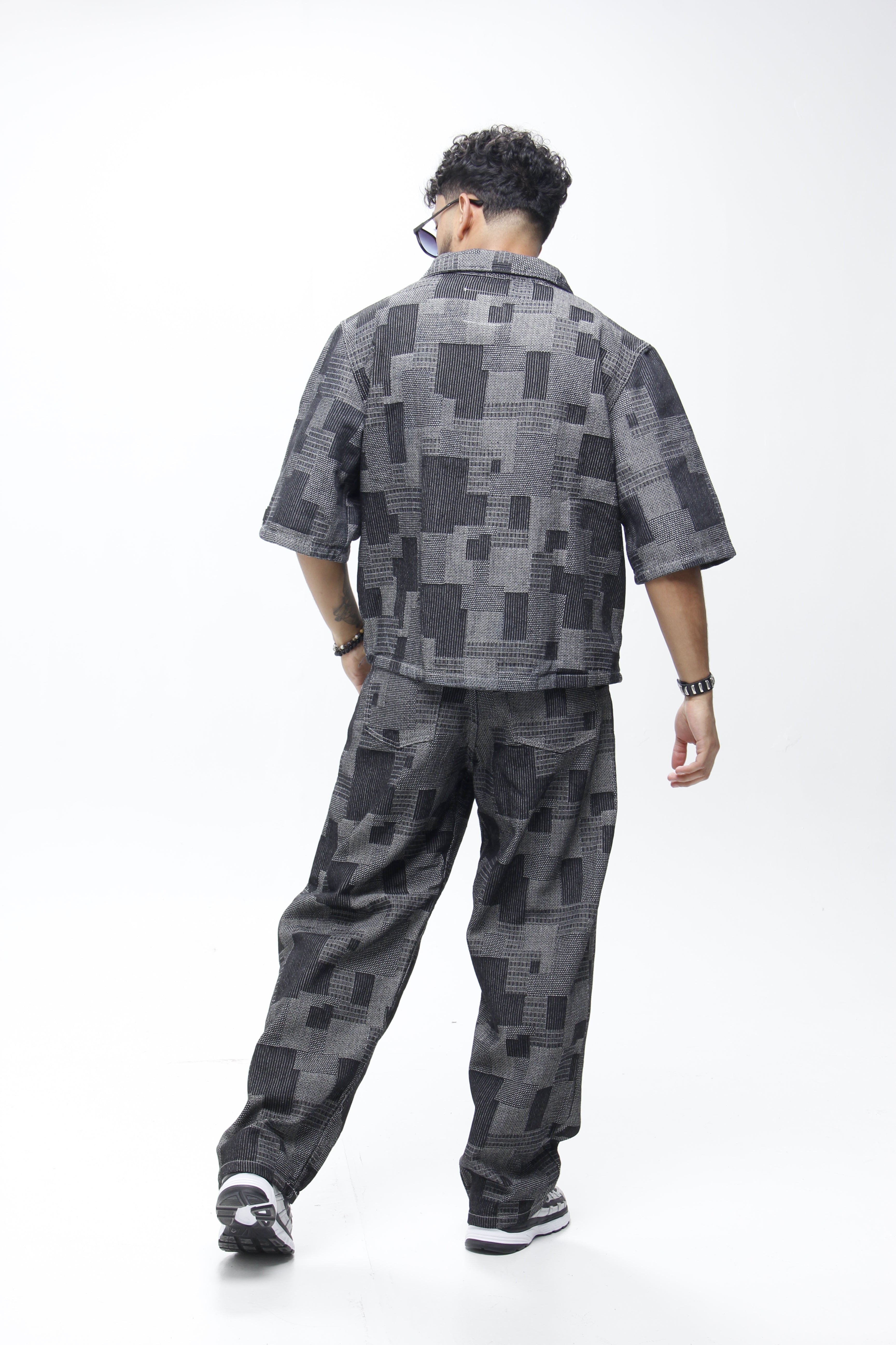 Camisa Jackard "Grey Patchwork"