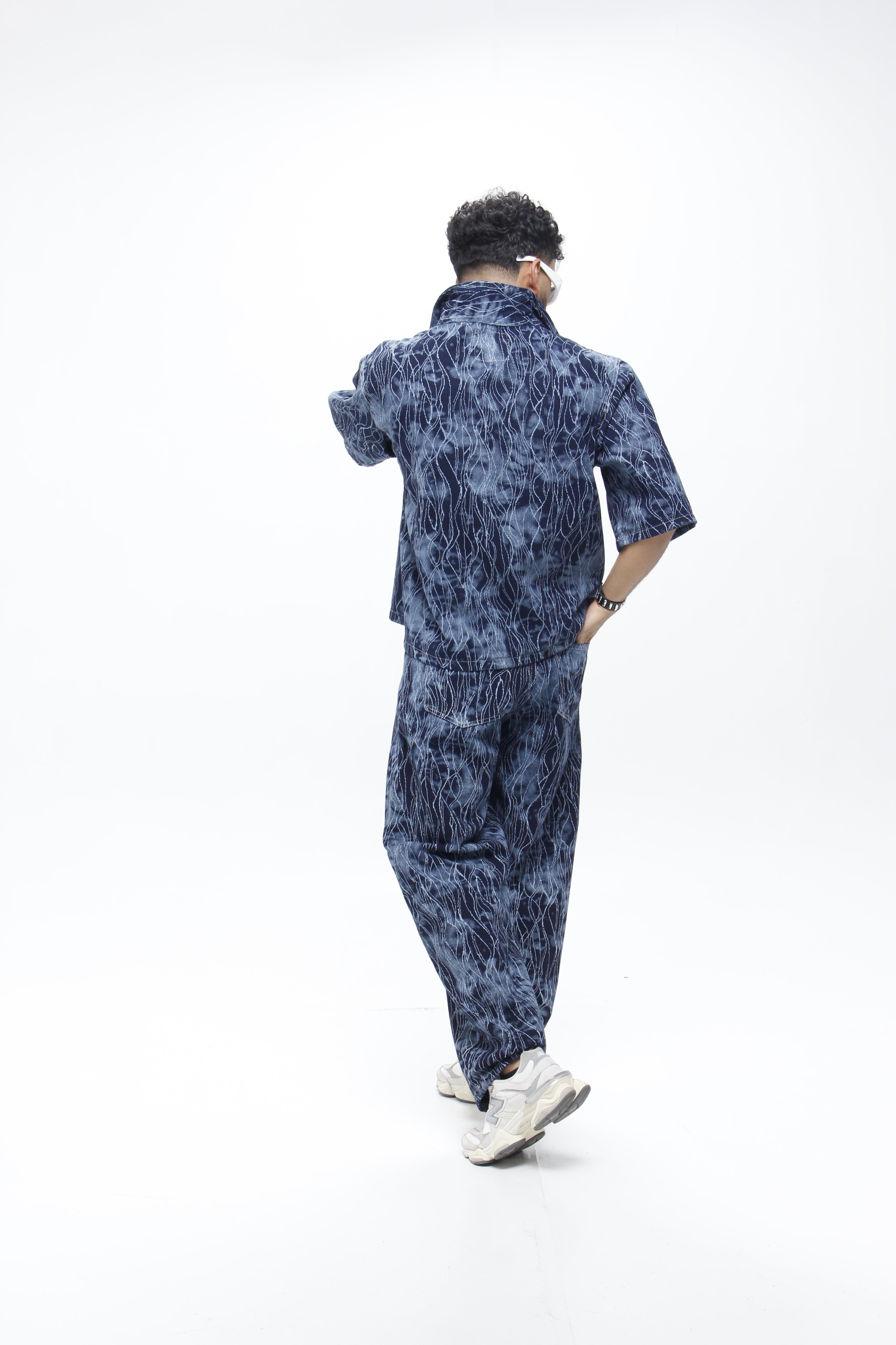 Pantalón jackard Azul "Lightning Wash"