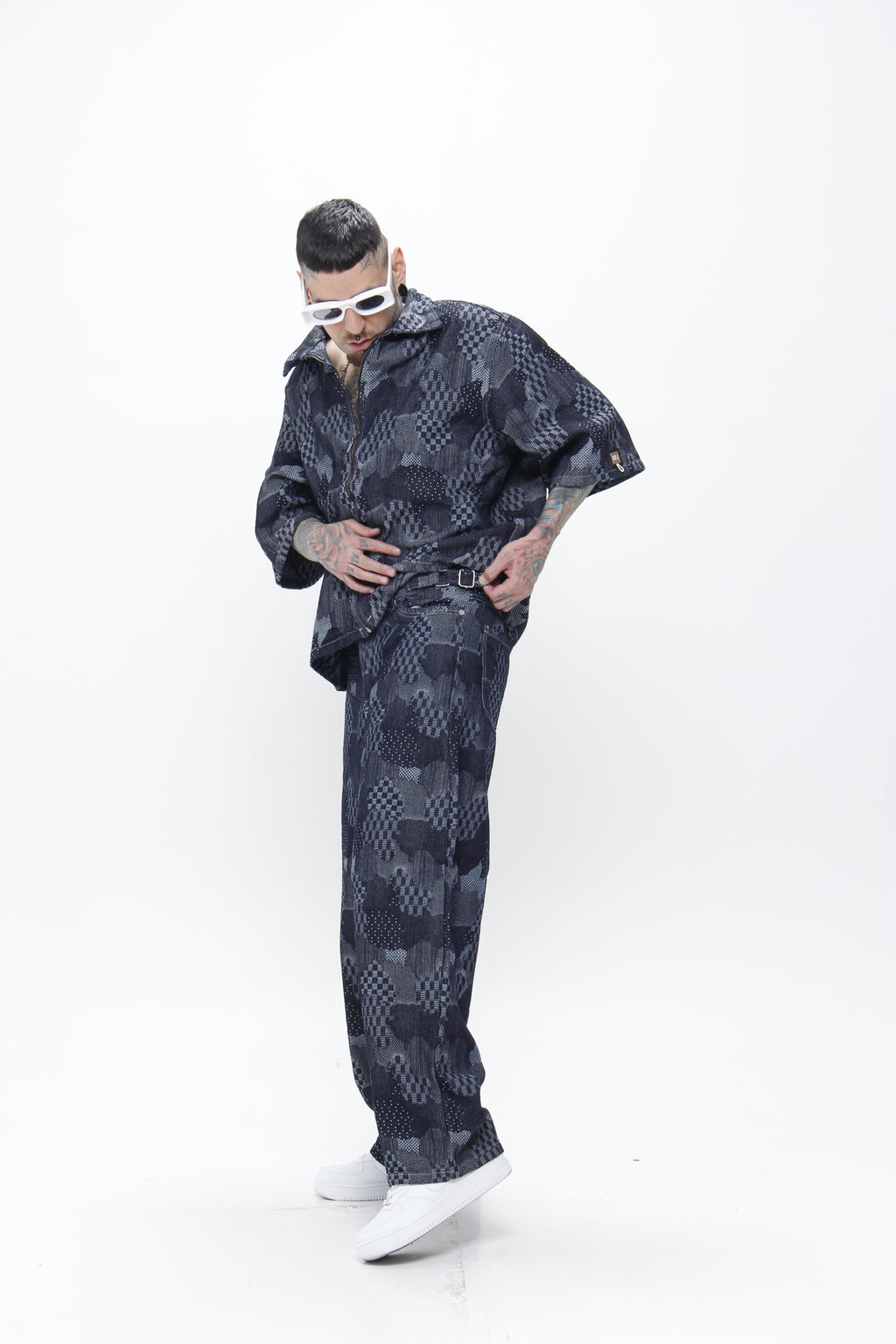 Pantalón jackard Oscuro