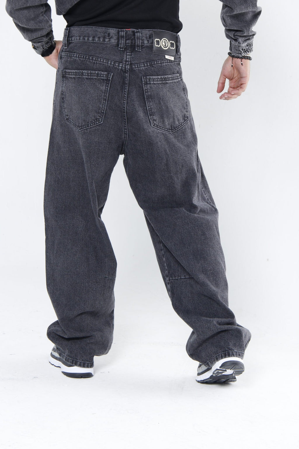 Jeans Hombre Extreme Baggy (Wide Leg) - Negro Lavado Estilo Skate 90s