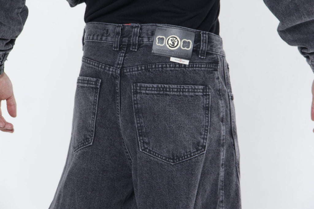 Jeans Hombre Extreme Baggy (Wide Leg) - Negro Lavado Estilo Skate 90s