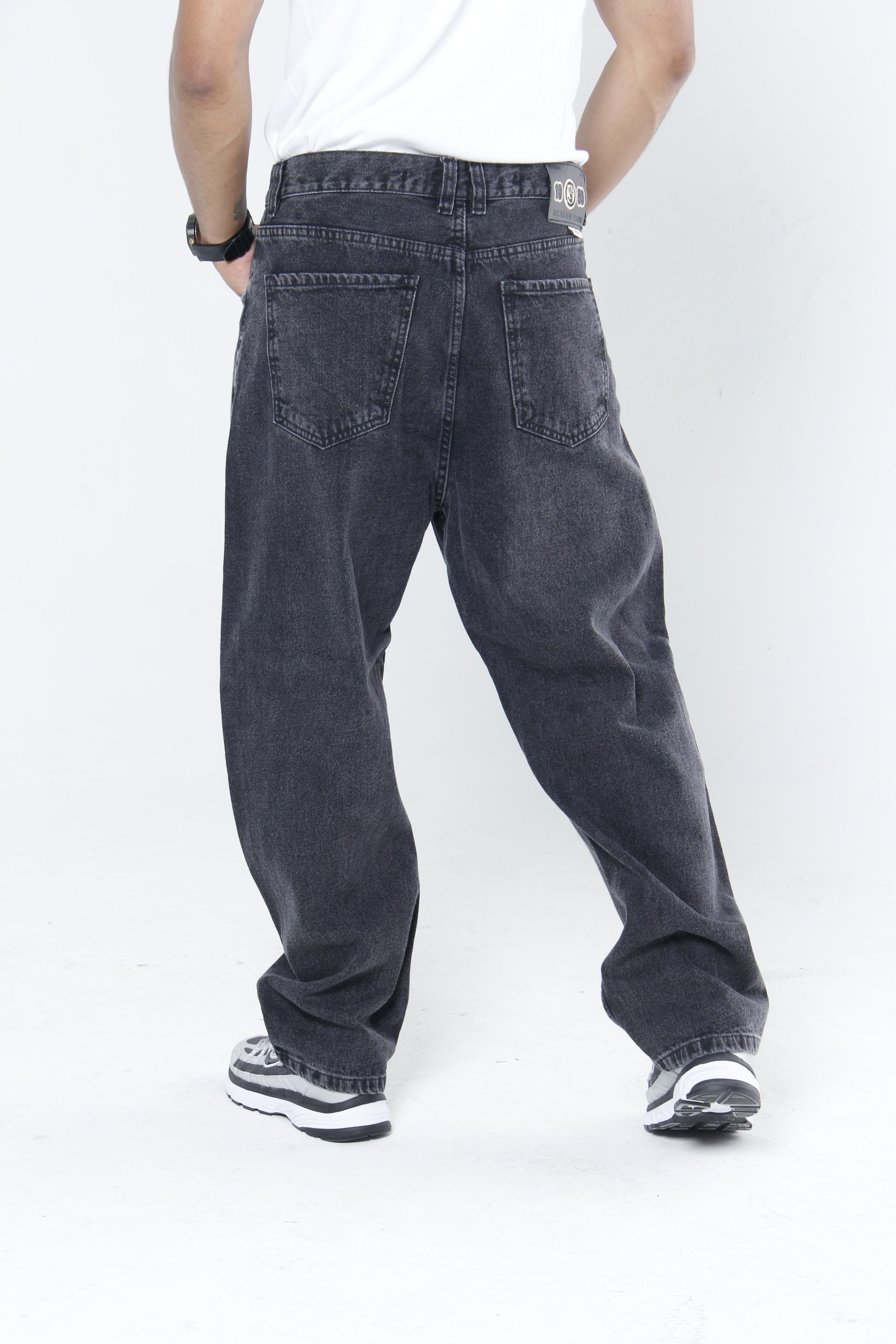 Jean Baggy Negro para Hombre - Pantalón Denim Gris Oscuro Estilo Streetwear
