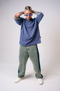 Jeans Baggy Bi-tono para Hombre - Pantalón Denim Ancho Streetwear