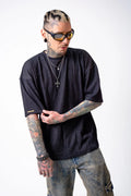 Camiseta Oversize Negra Texturizada