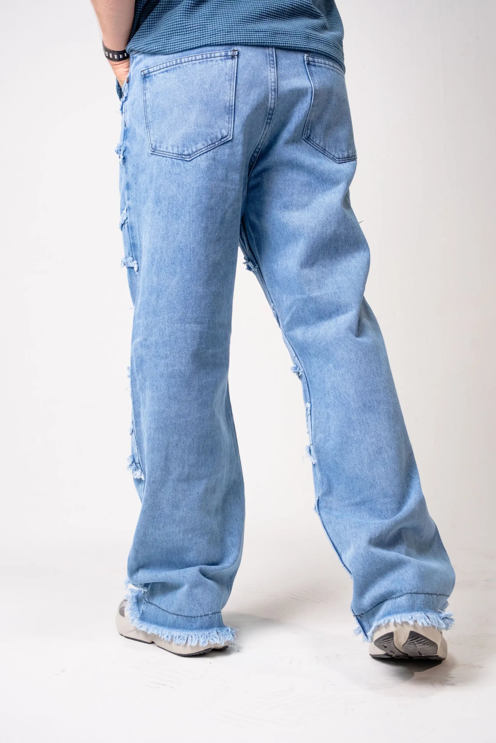 Jean Ripped Layers stone medio