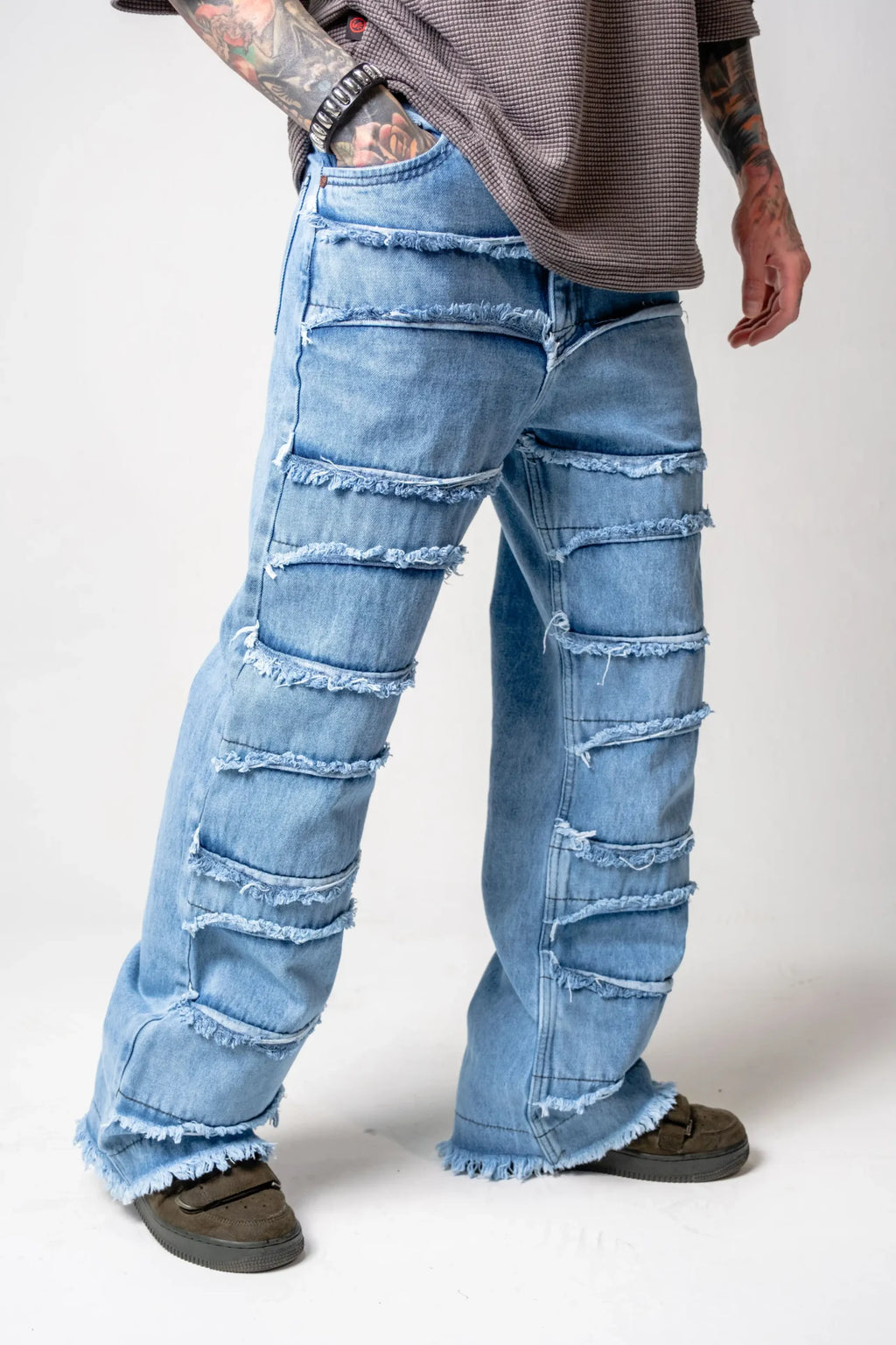 Jean Ripped Layers stone claro