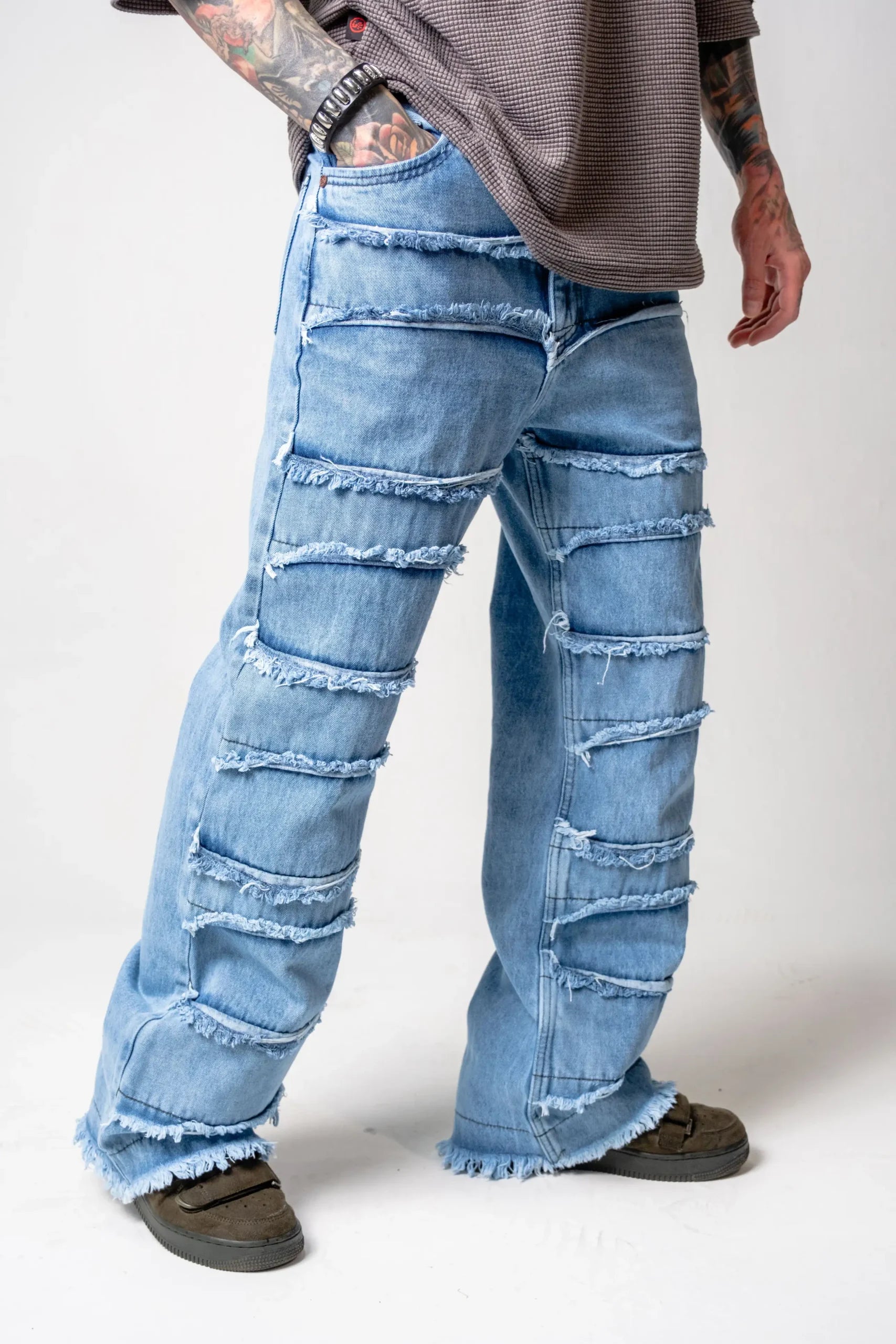 Jean Ripped Layers stone claro