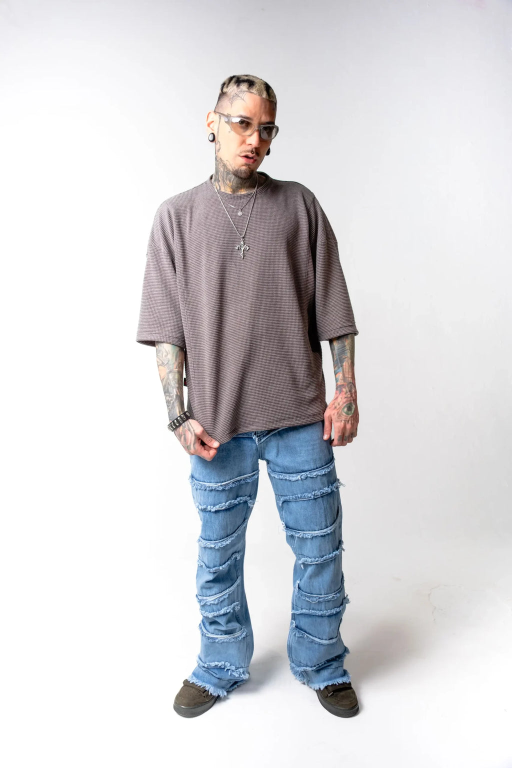 Jean Ripped Layers stone claro