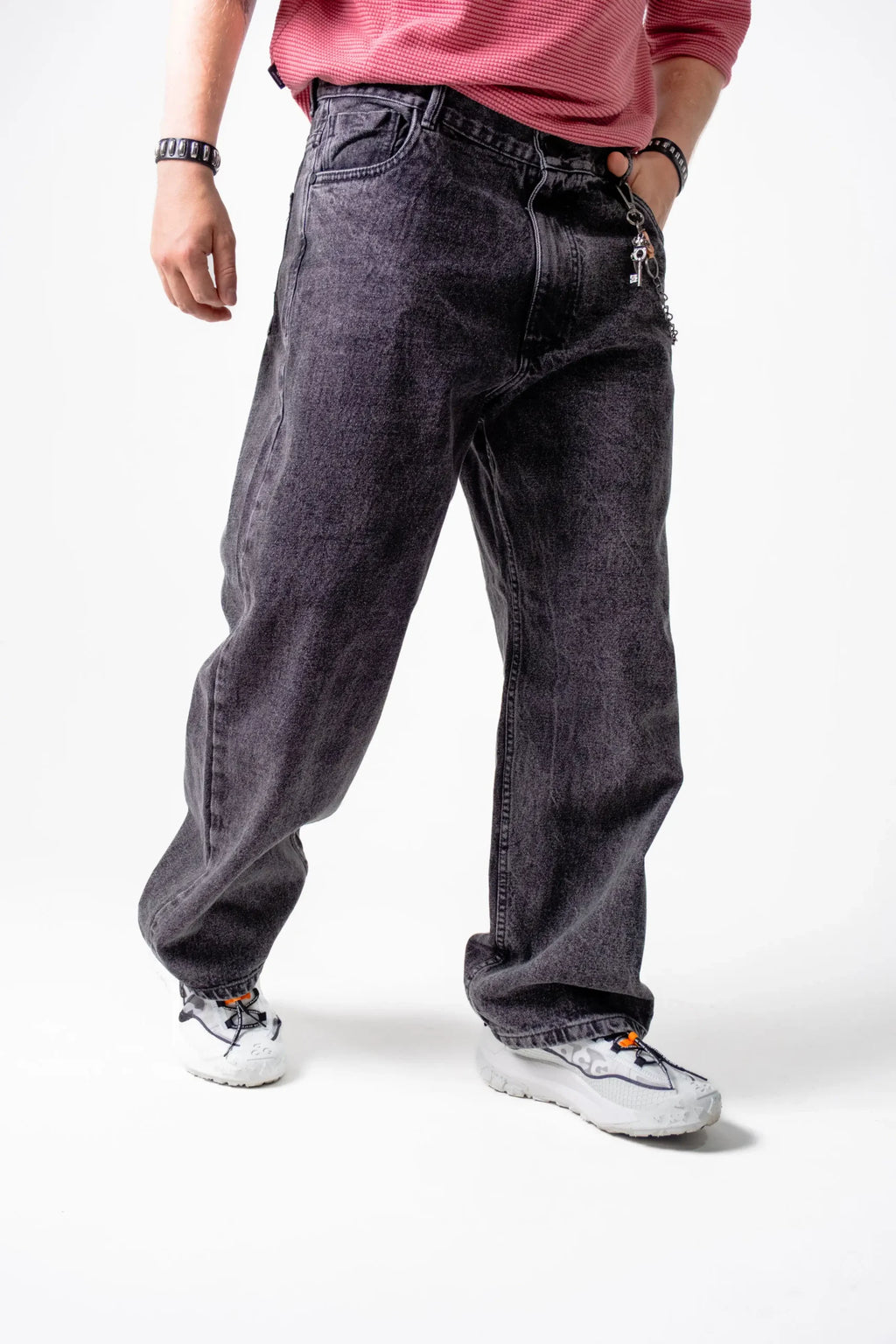 Jean Wide Leg Gris Acid Wash