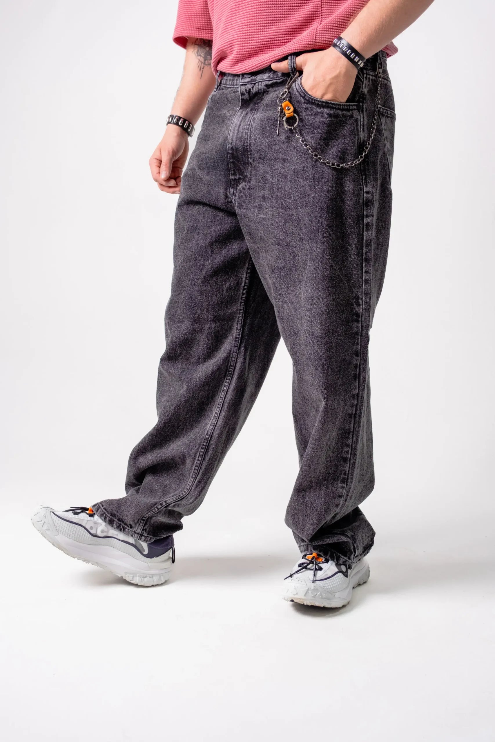 Jean Wide Leg Gris Acid Wash