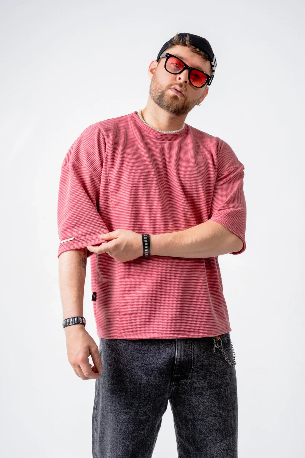 Camiseta Oversize Rojo cererzaTexturizada Waffle