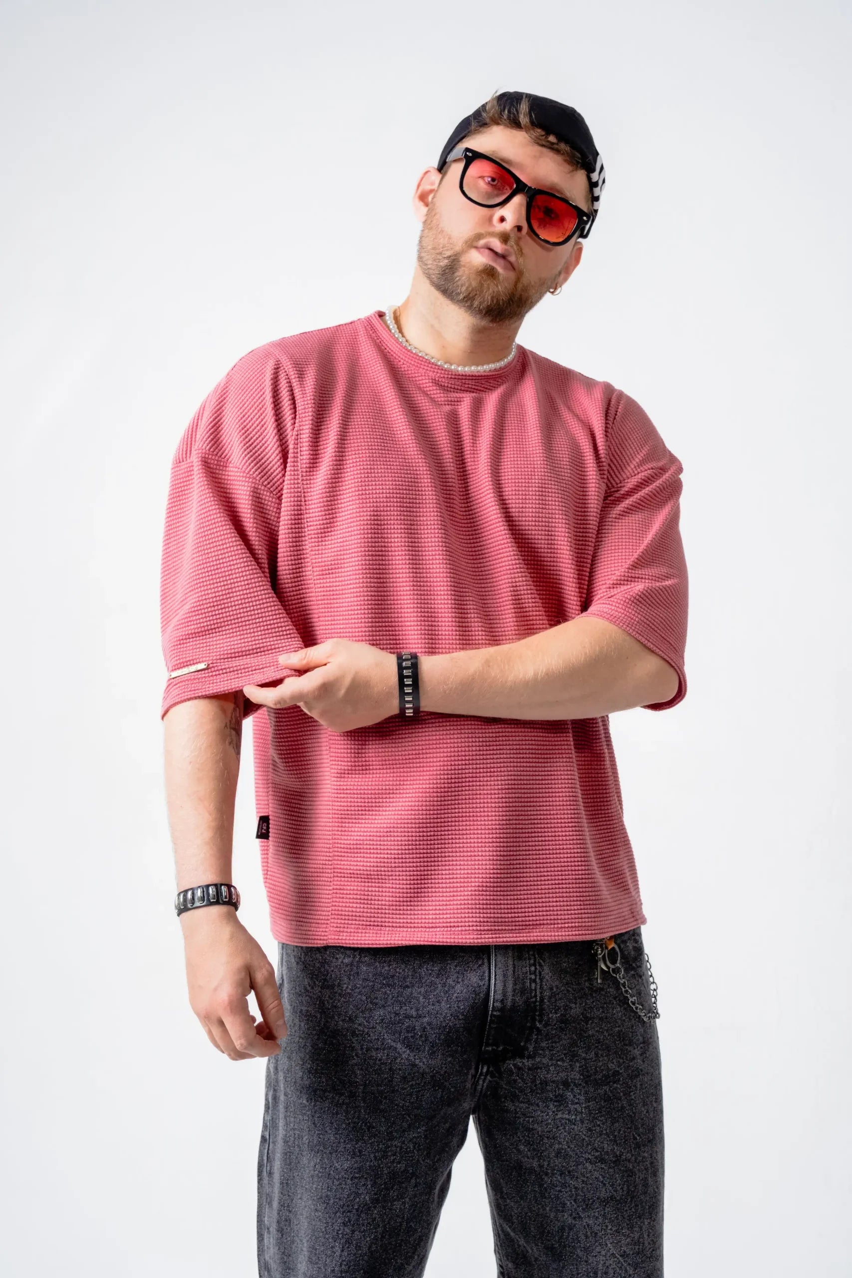 Camiseta Oversize Rojo cererzaTexturizada Waffle