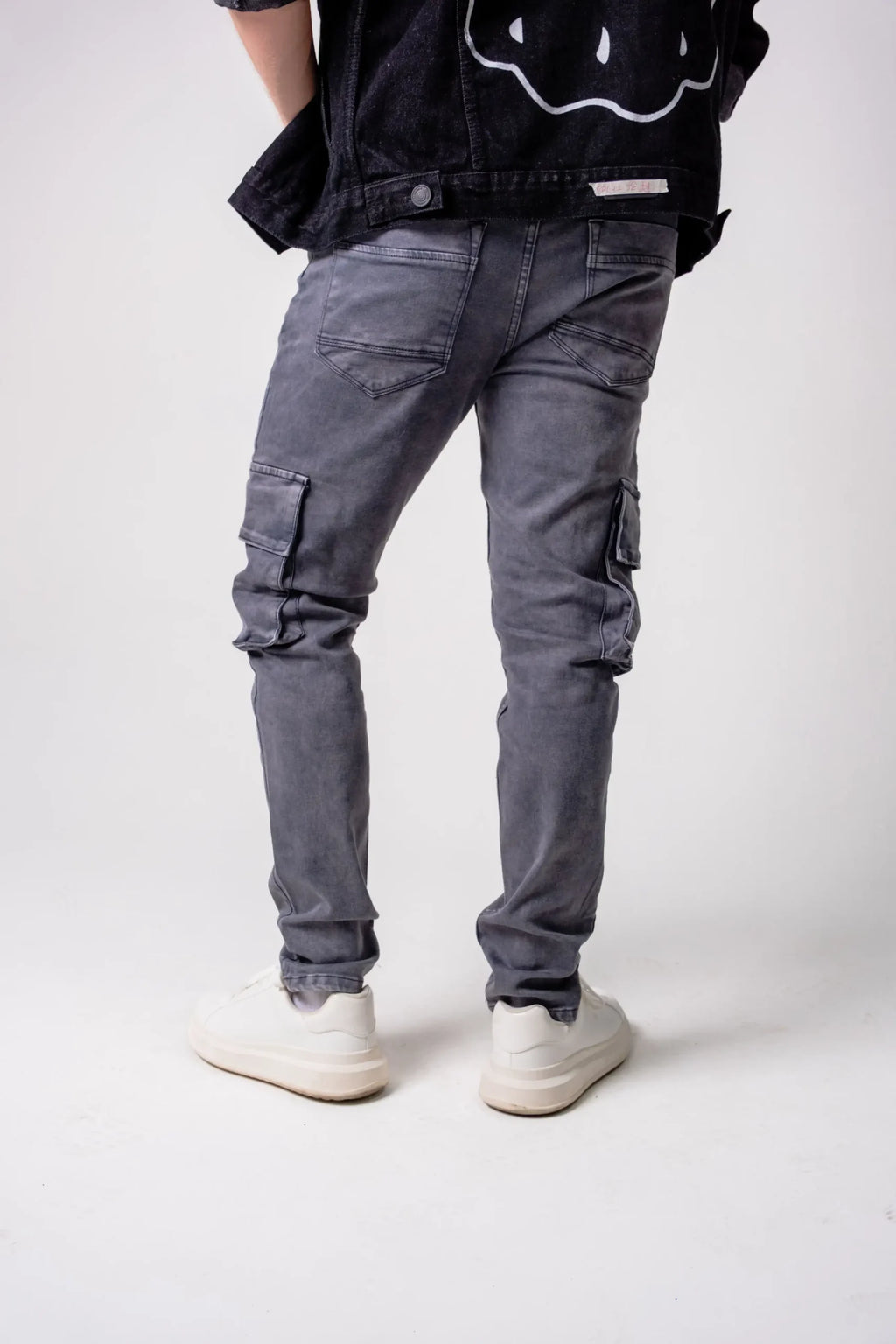 Jogger Cargo Skinny gris claro Lavado