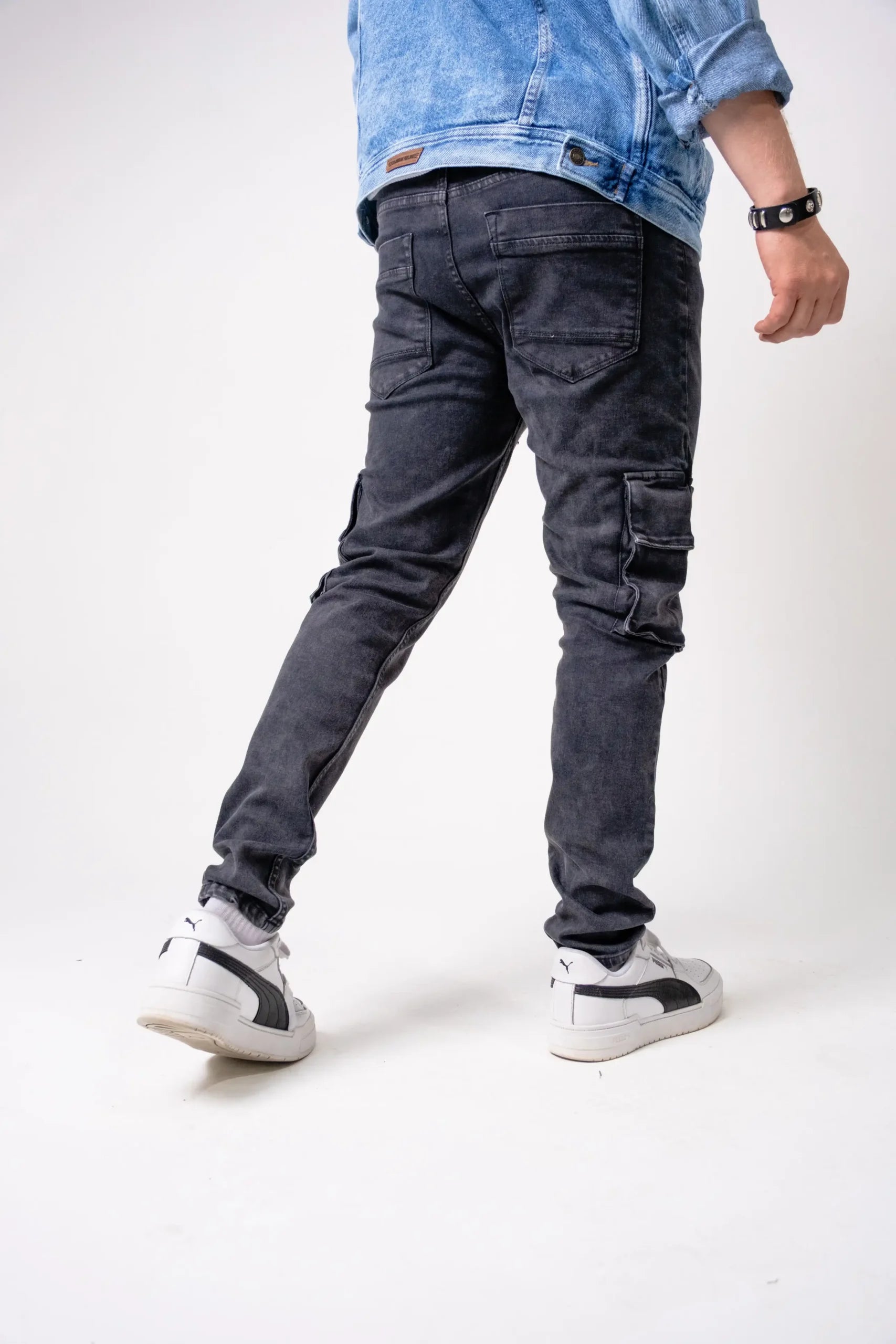 Jogger Cargo Skinny Negro Lavado